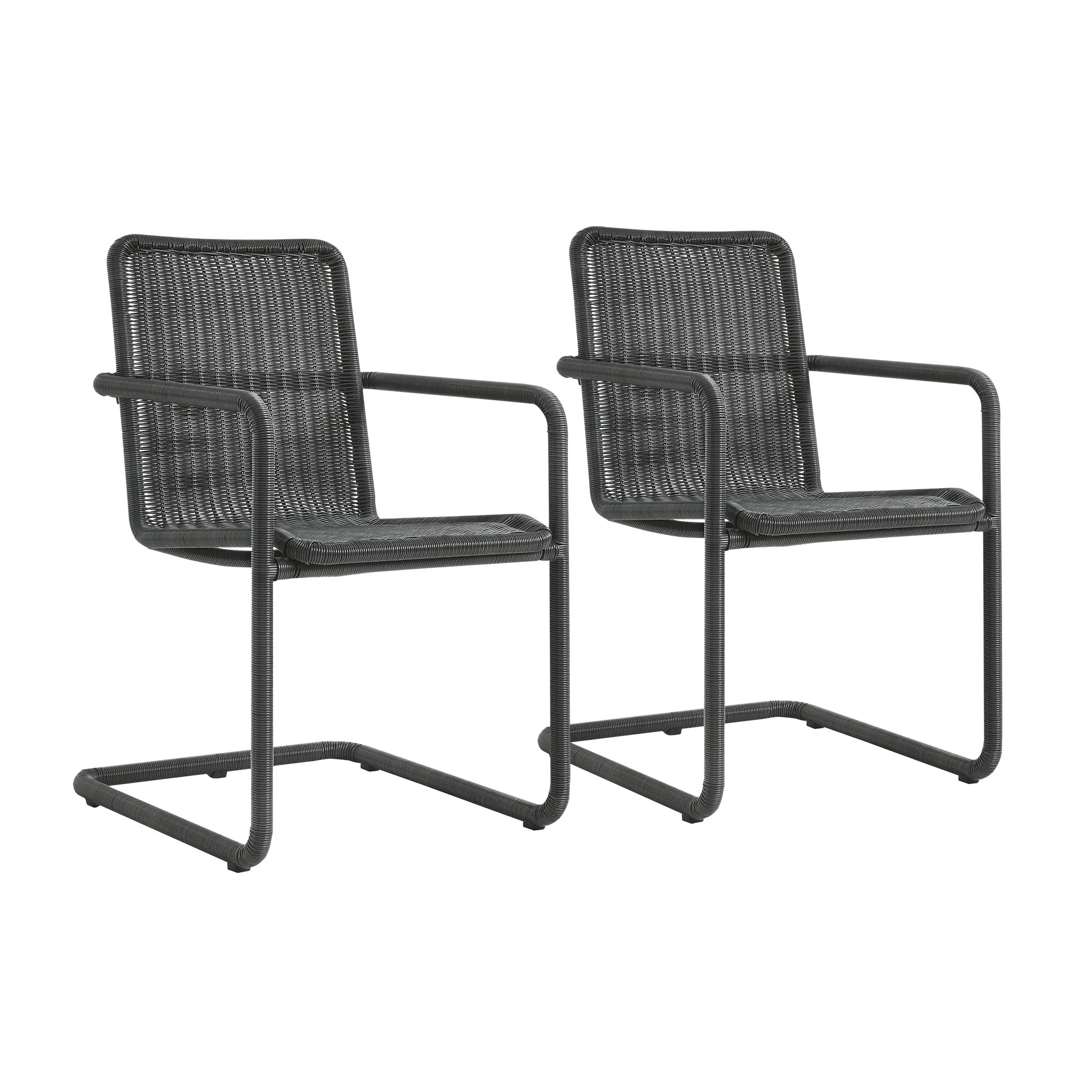 Abacus Outdoor Patio Wicker Dining Chairs Set of 2 by Modway - Image 4
