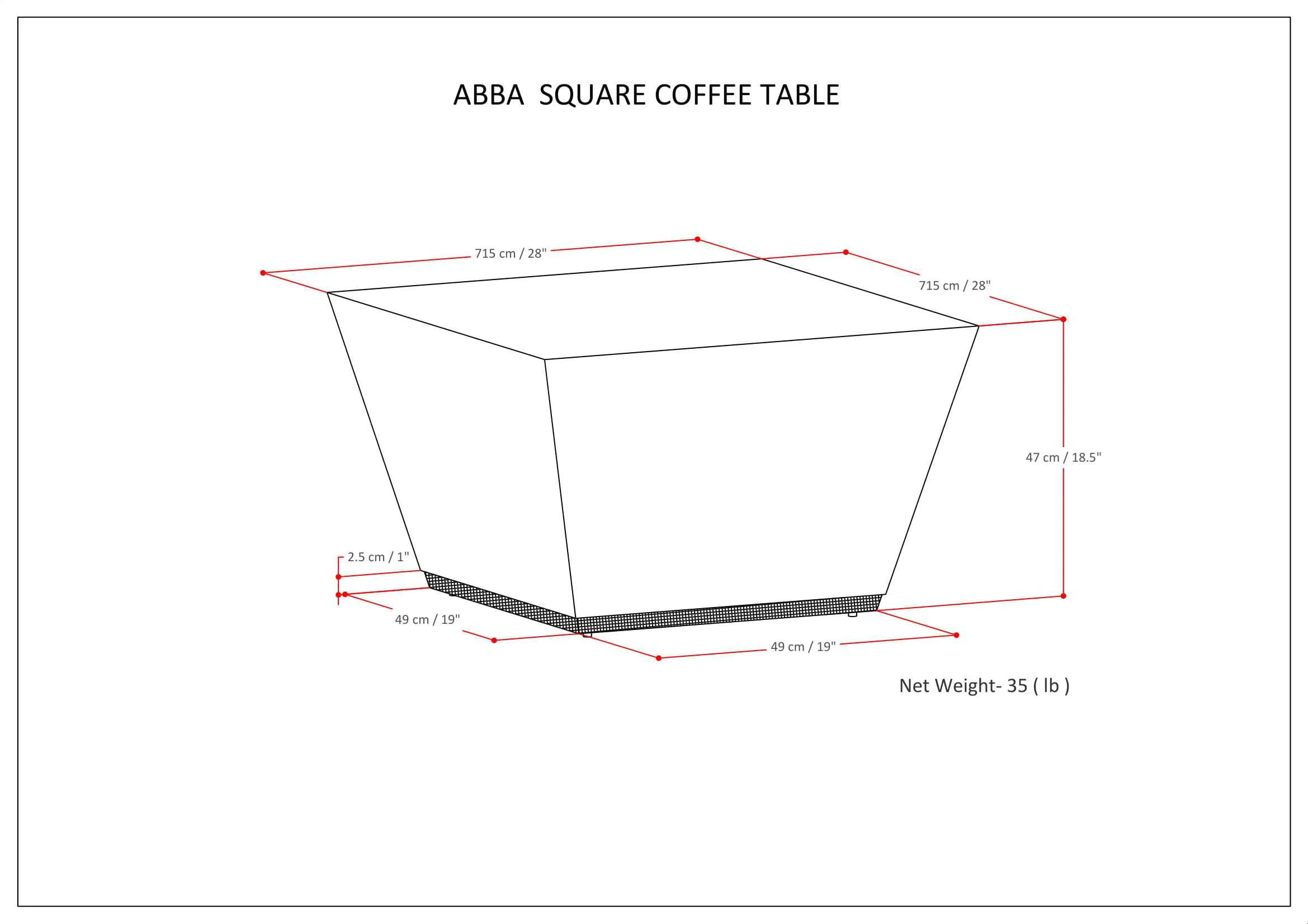 Abba Square Coffee Table - Dark Brown - Image 8