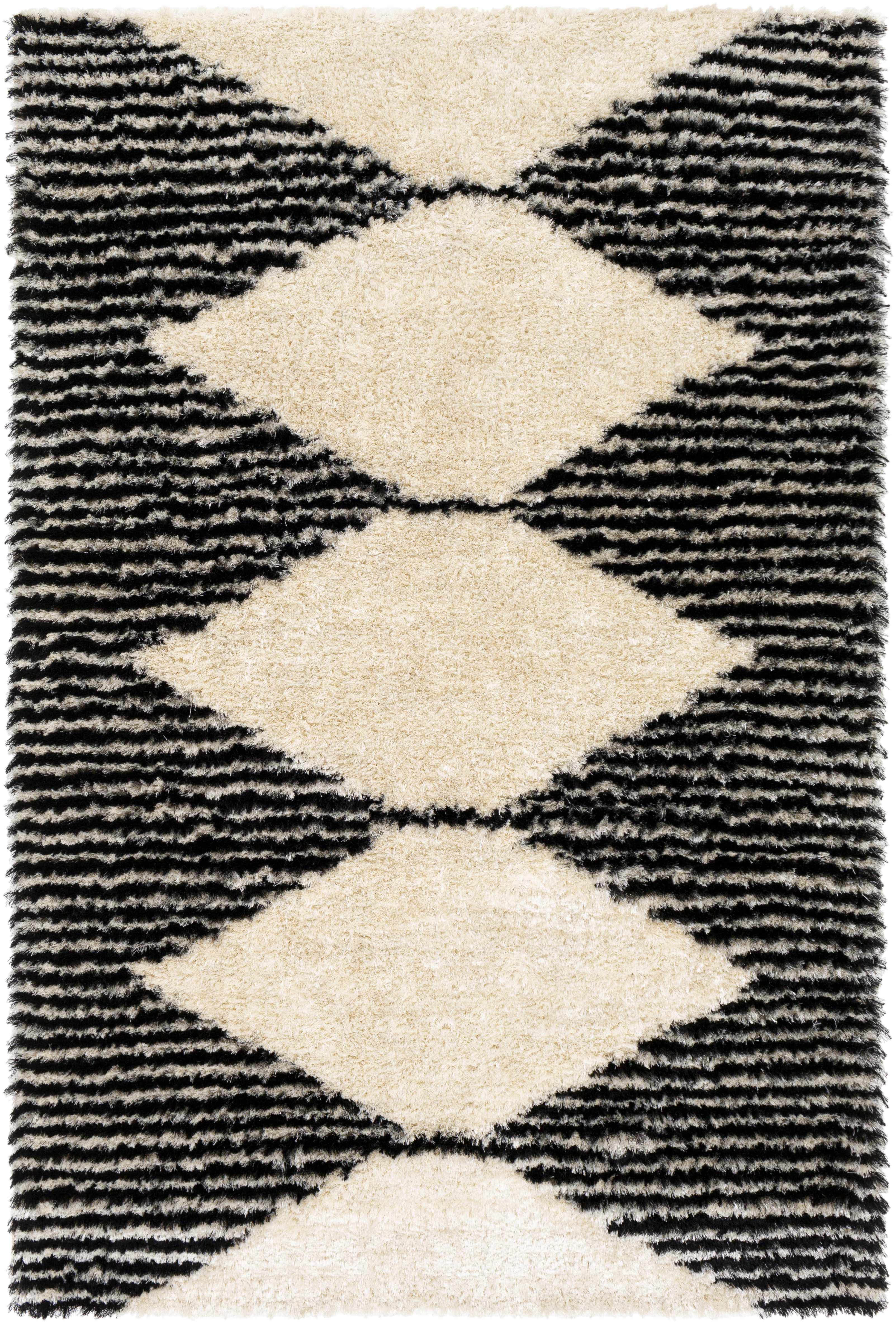 Aberchirder Ivory&Black Diamond Plush Rug - Clearance - Image 8
