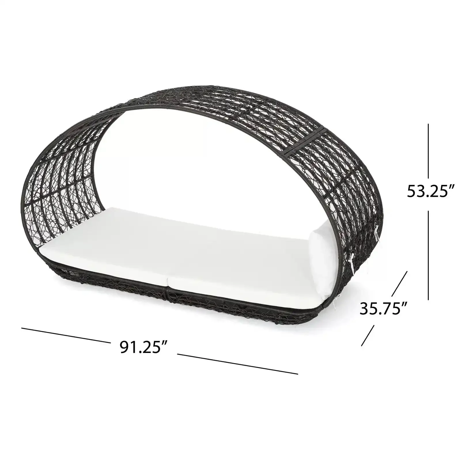 Abigal - Outdoor Wicker Daybed With Cushion - Image 4