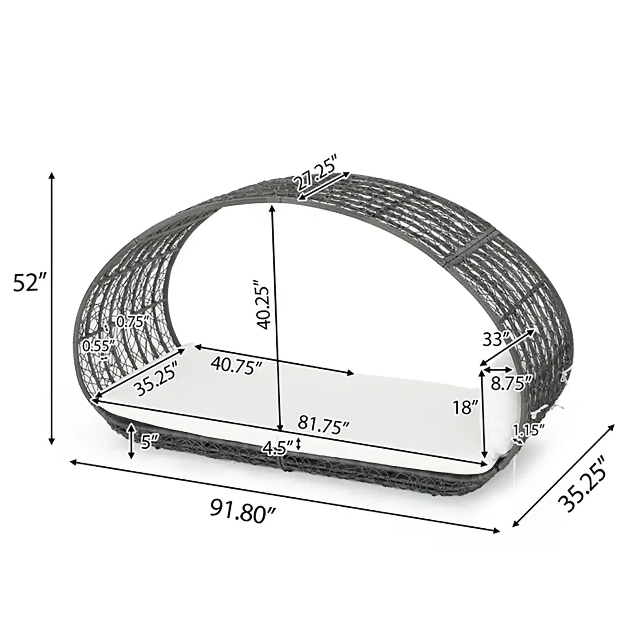 Abigal - Outdoor Wicker Daybed With Cushion - Image 7