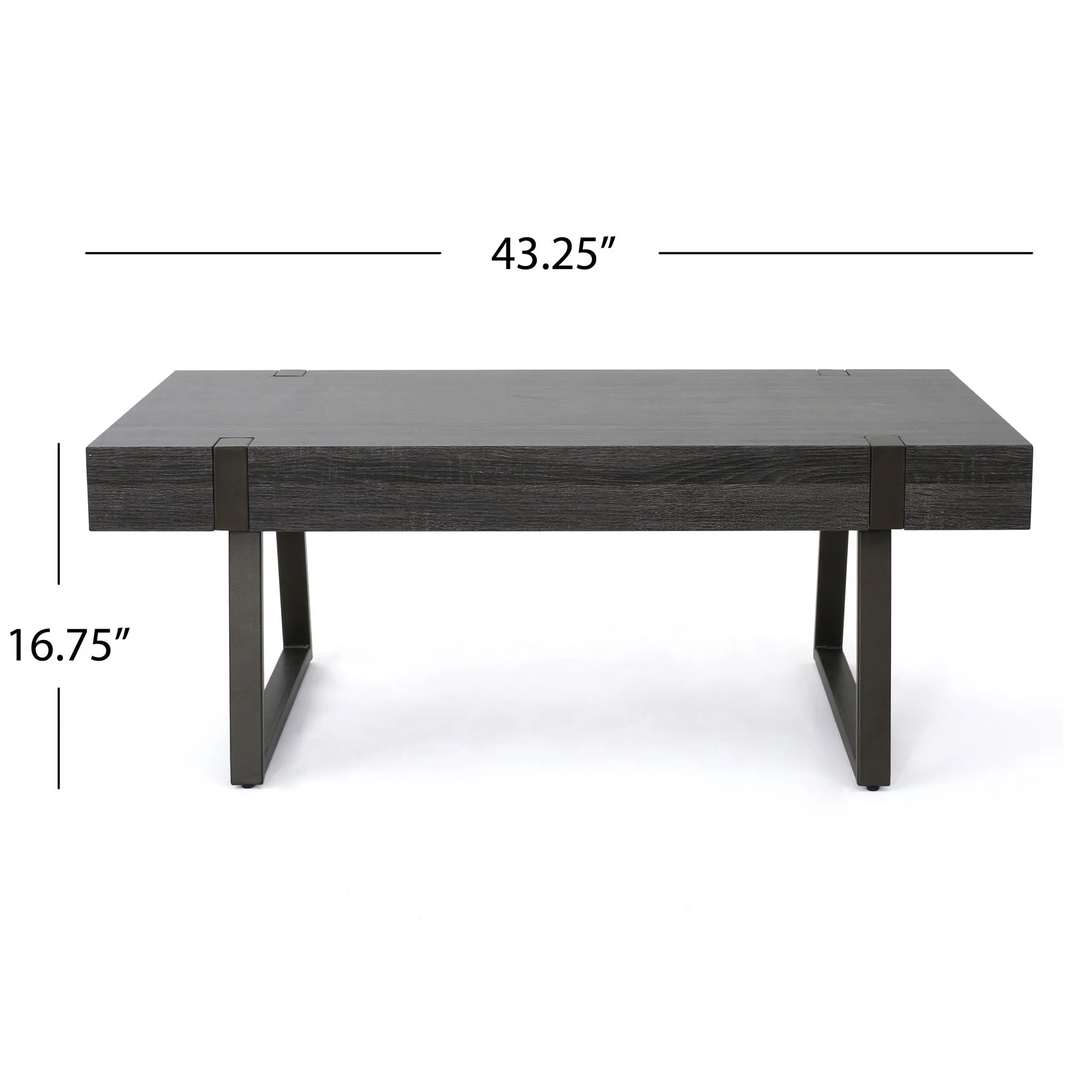 Abitha - Coffee Table With Industrial Powder Coated Metal Legs - Image 3