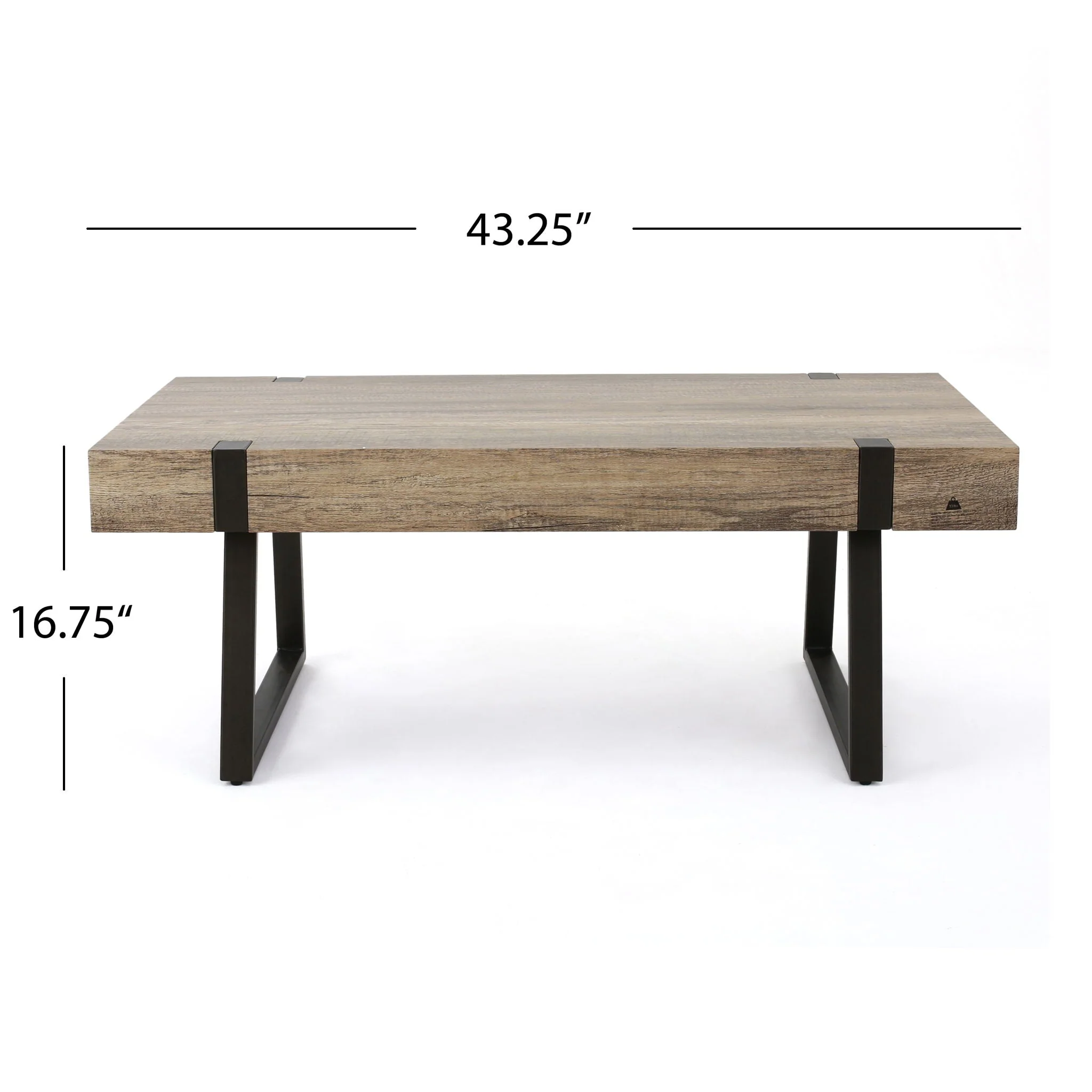 Abitha - Coffee Table With Industrial Powder Coated Metal Legs - Image 4