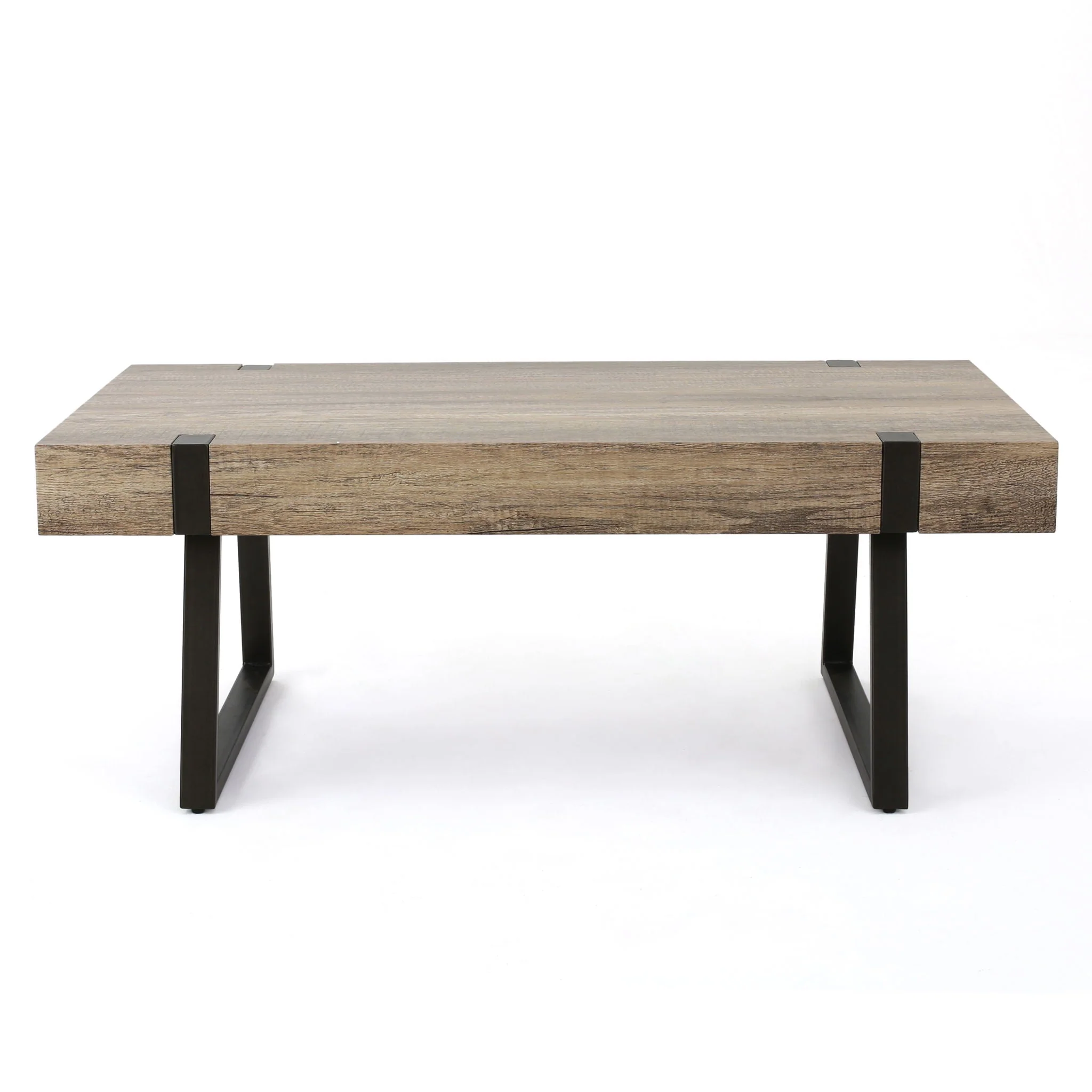 Abitha - Coffee Table With Industrial Powder Coated Metal Legs - Image 8