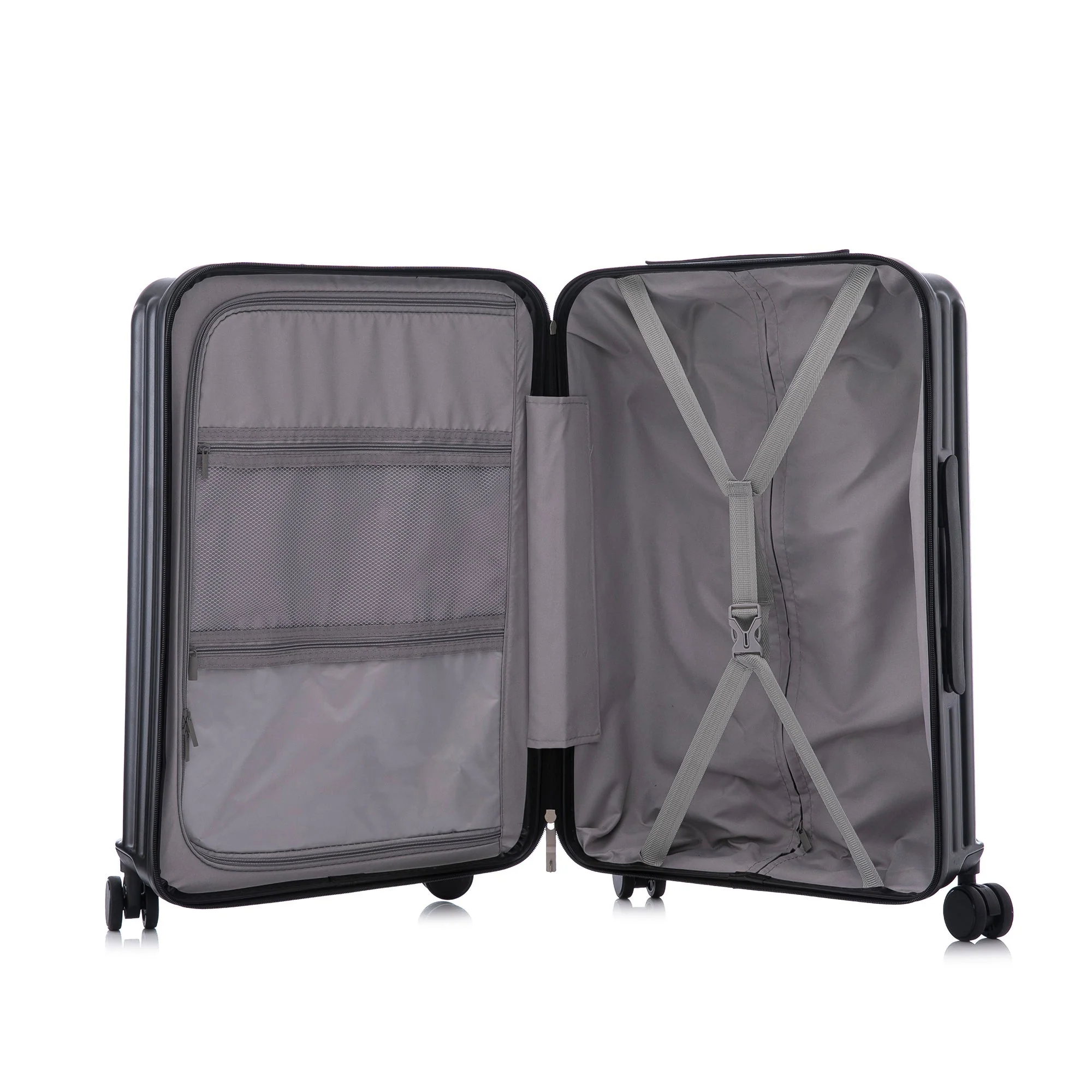 ABS Spinner Wheel Luggage Carry On Suitcase with Cup Holder and USB Port - Image 12