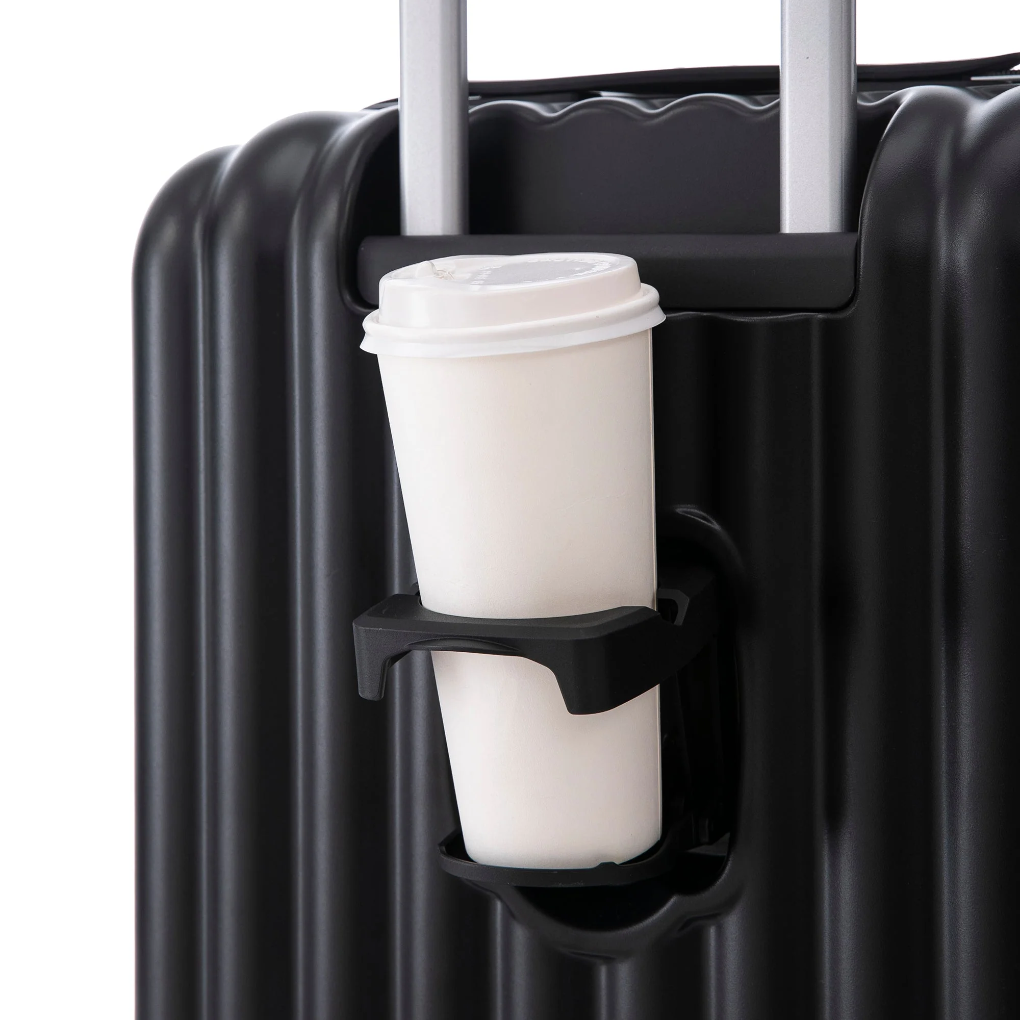 ABS Spinner Wheel Luggage Carry On Suitcase with Cup Holder and USB Port - Image 16