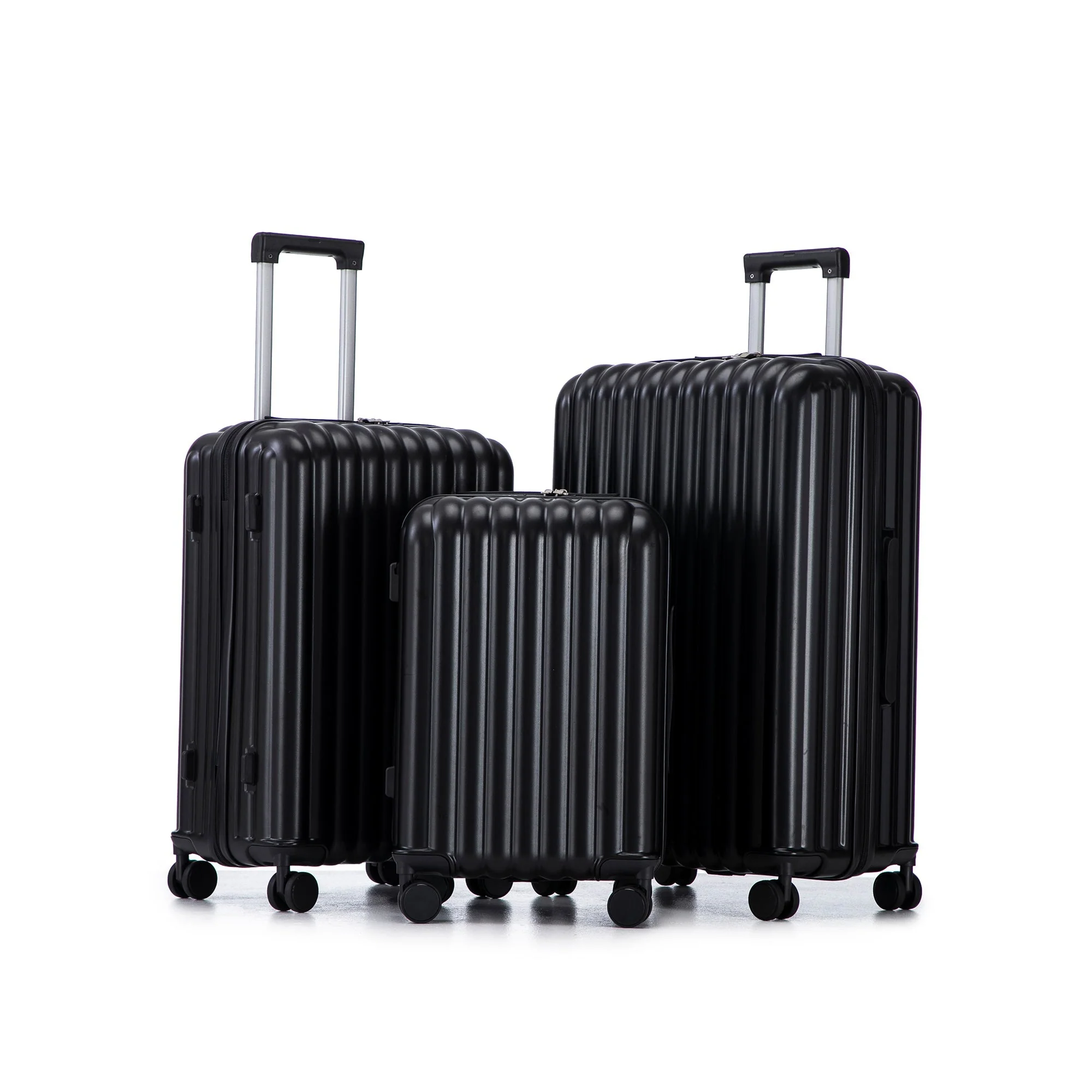 ABS Spinner Wheel Luggage Carry On Suitcase with Cup Holder and USB Port - Image 26