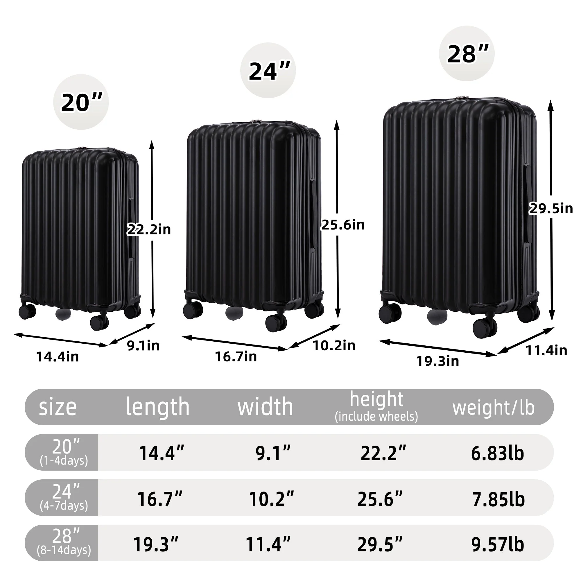 ABS Spinner Wheel Luggage Carry On Suitcase with Cup Holder and USB Port - Image 4