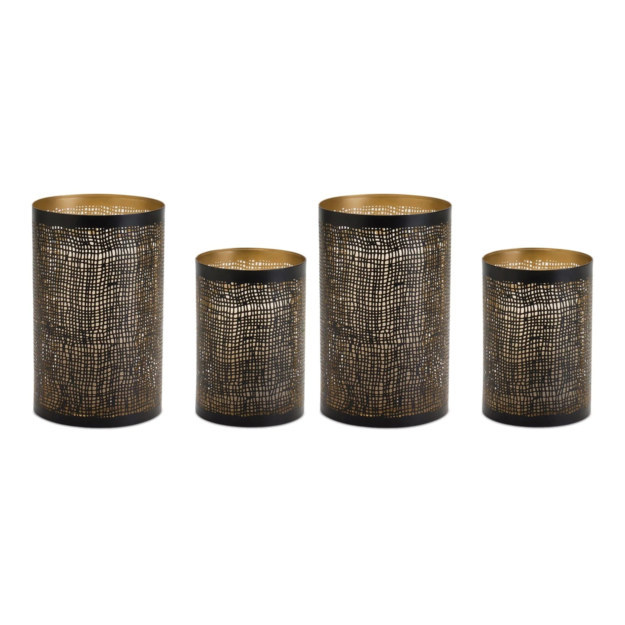 Abstract Punched Metal Candle Holder (Set of 4) - Image 3