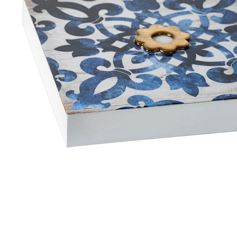 Abstract Wall Decor Accents (Set of 4) - White / Blue - Image 8