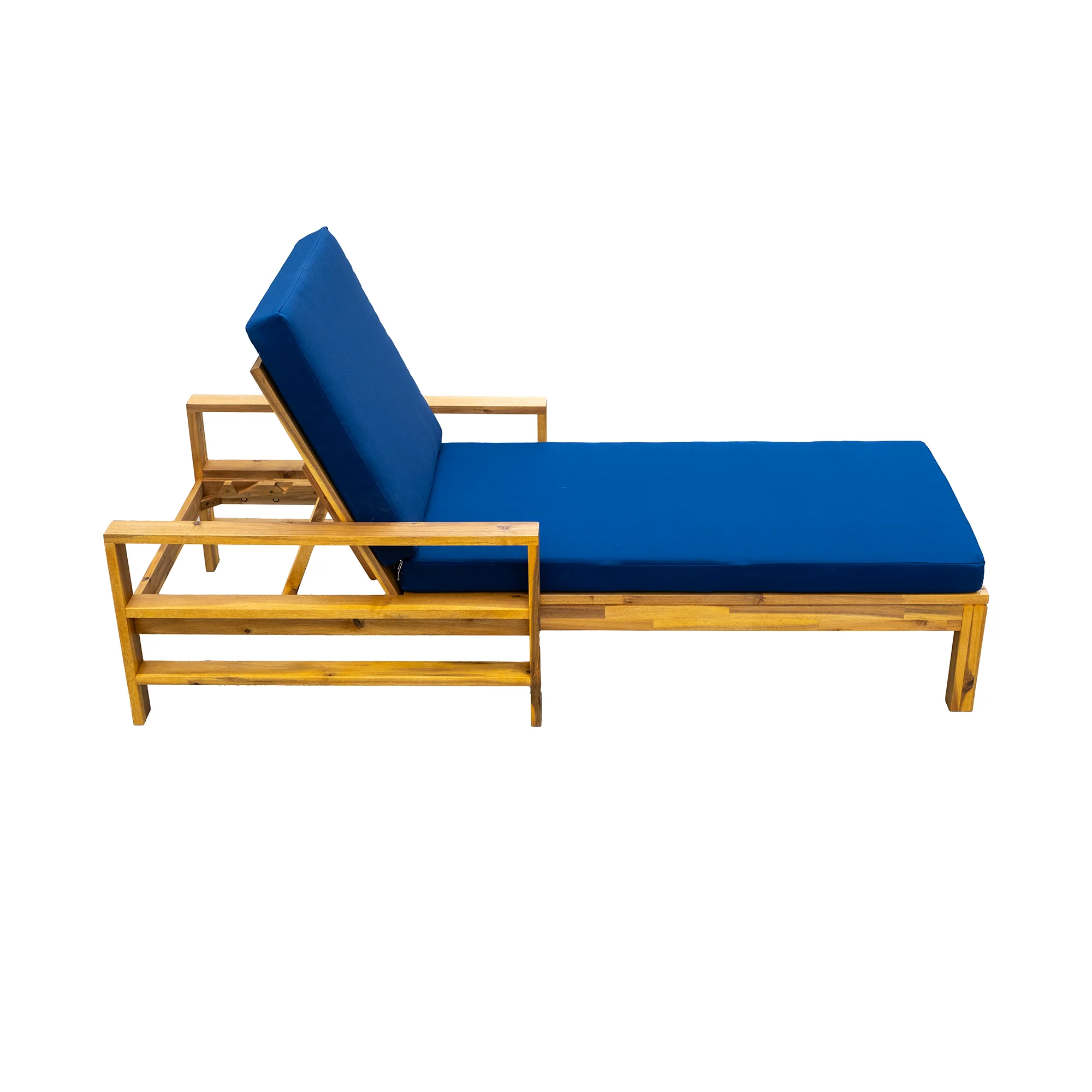 Acacia Wood Adjustable Backrest Outdoor Lounge Chair - Image 3