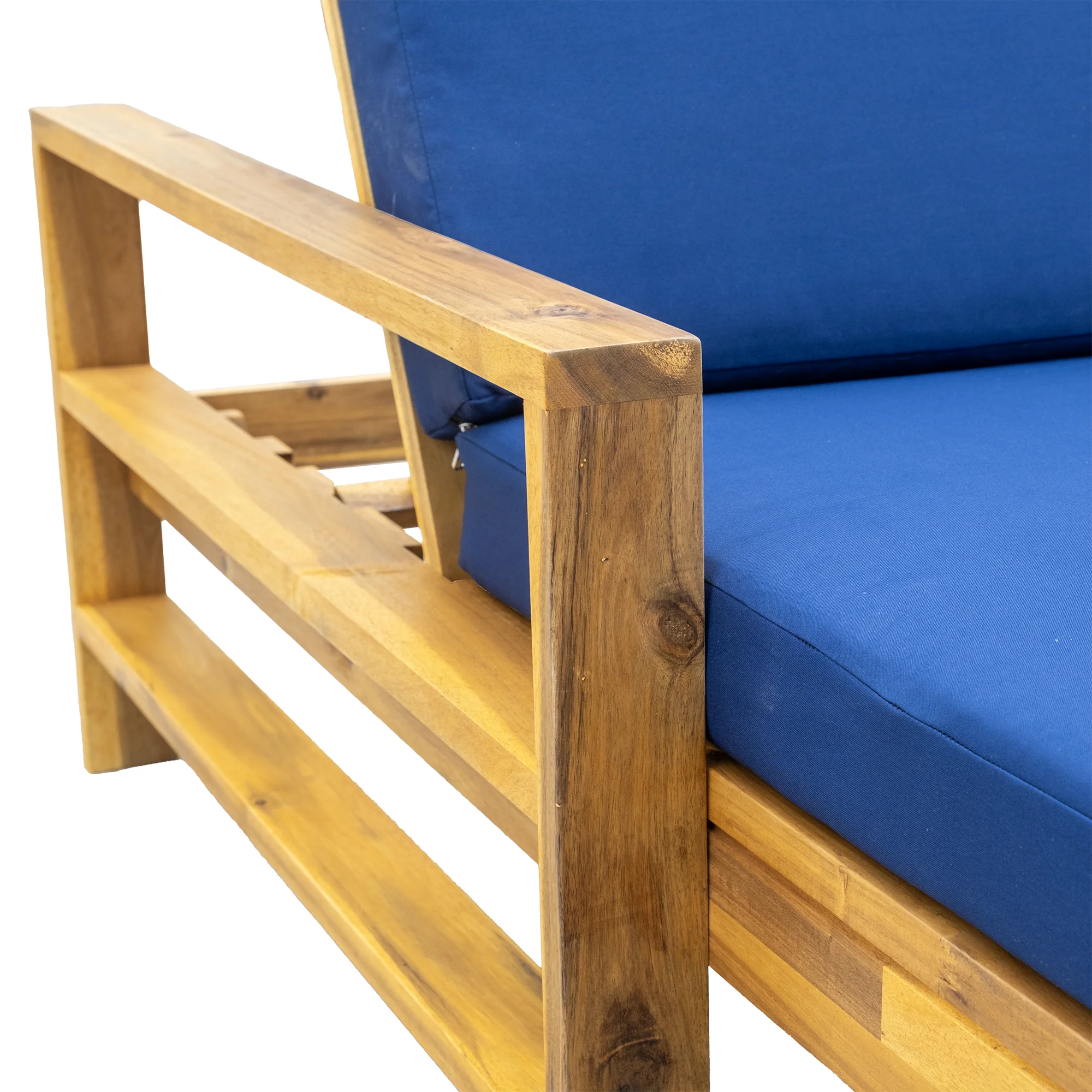 Acacia Wood Adjustable Backrest Outdoor Lounge Chair - Image 8