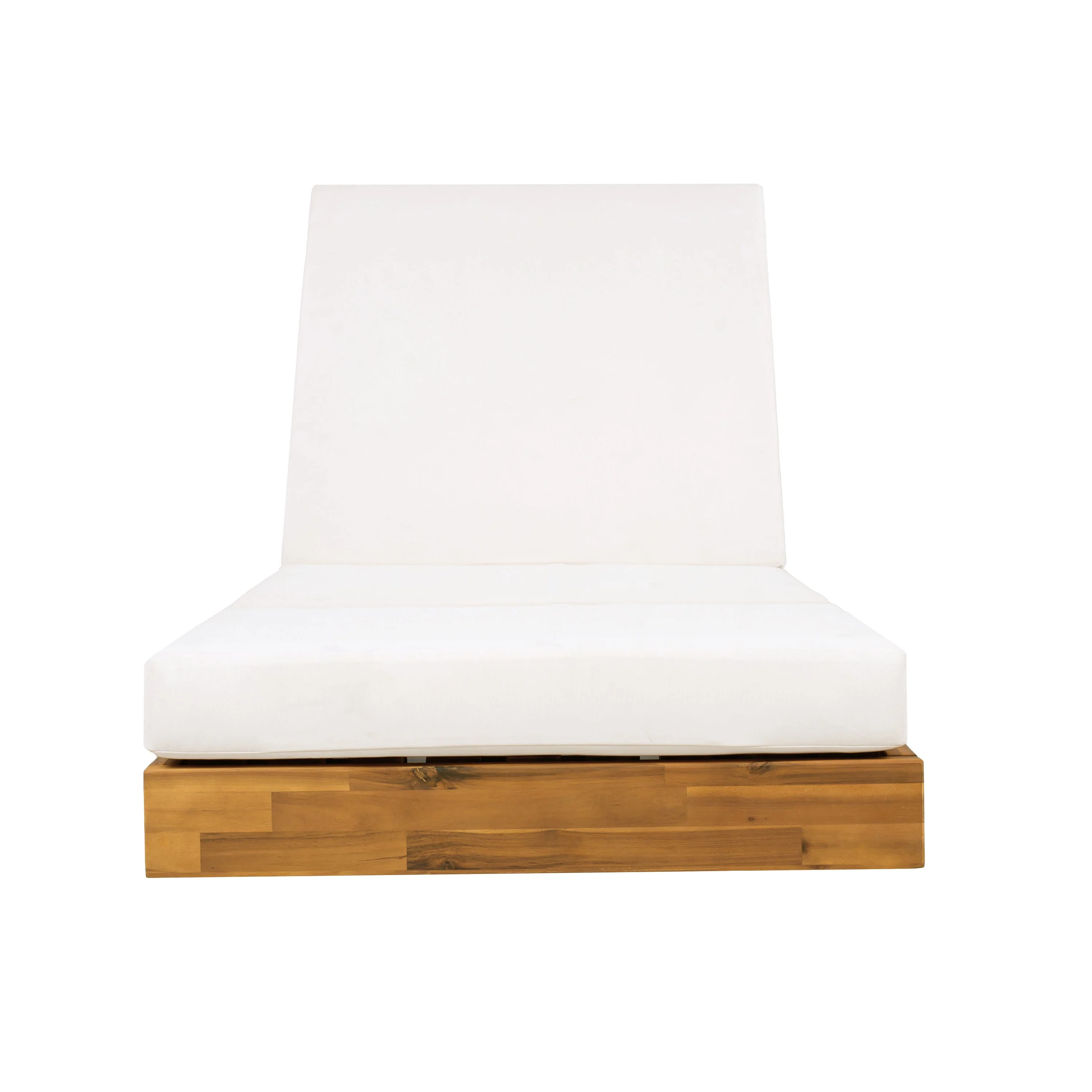 Acacia Wood Chaise Lounge with Cushion - Image 11