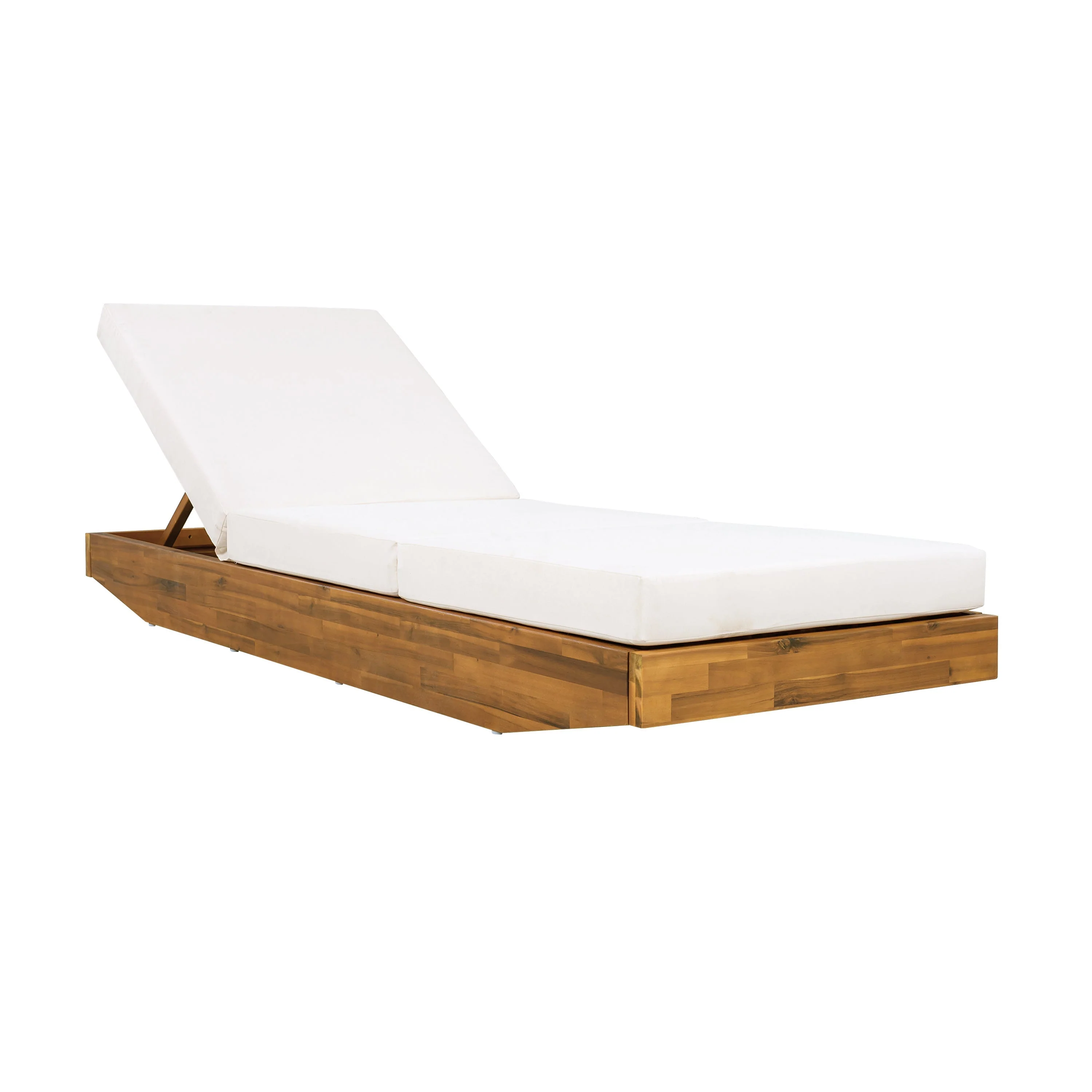 Acacia Wood Chaise Lounge with Cushion - Image 12