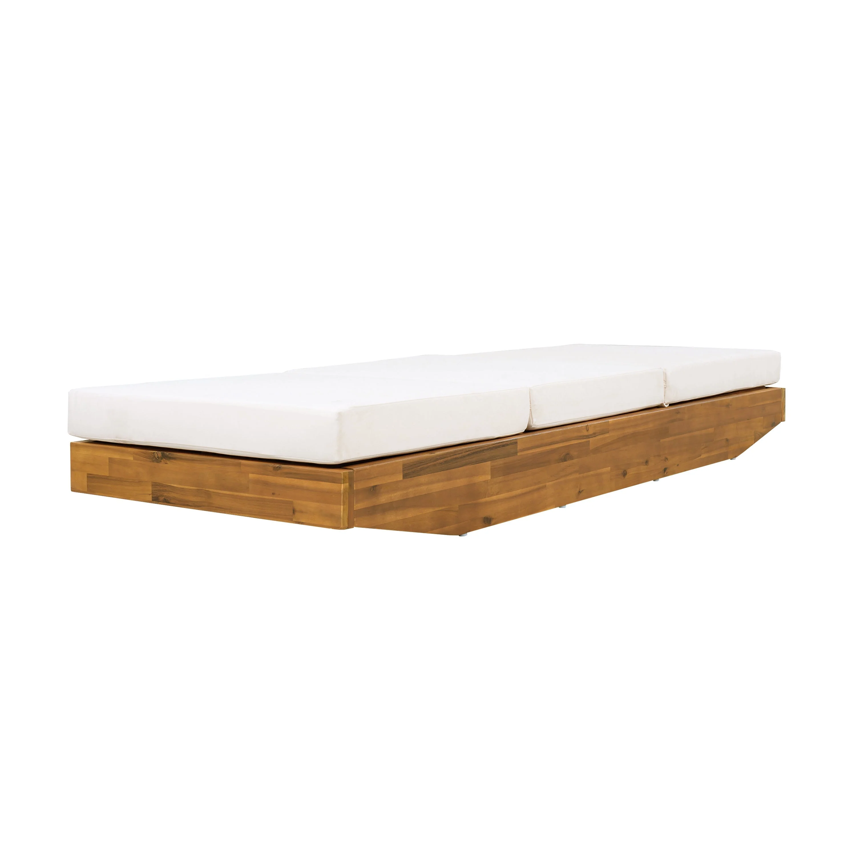 Acacia Wood Chaise Lounge with Cushion - Image 13