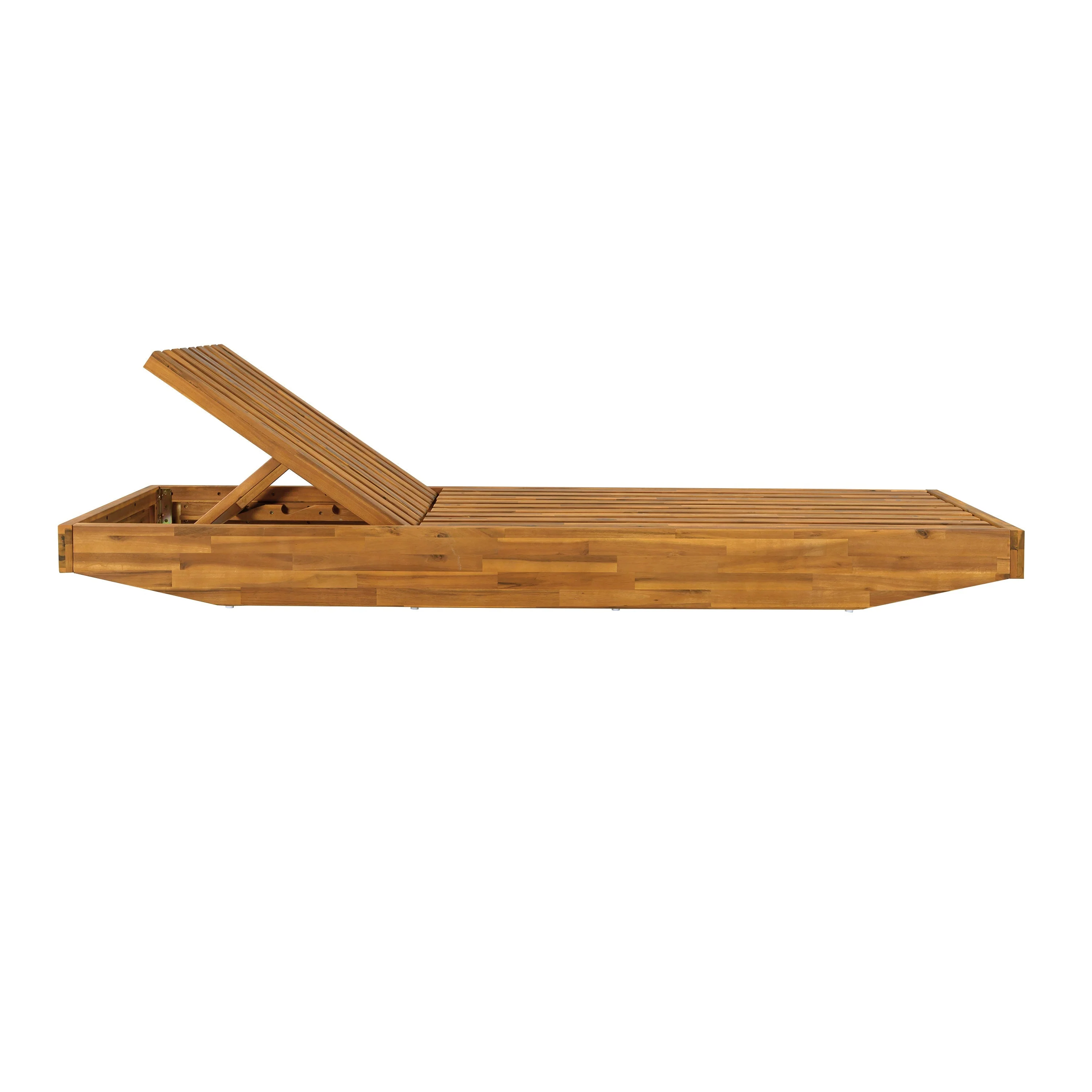Acacia Wood Chaise Lounge with Cushion - Image 17