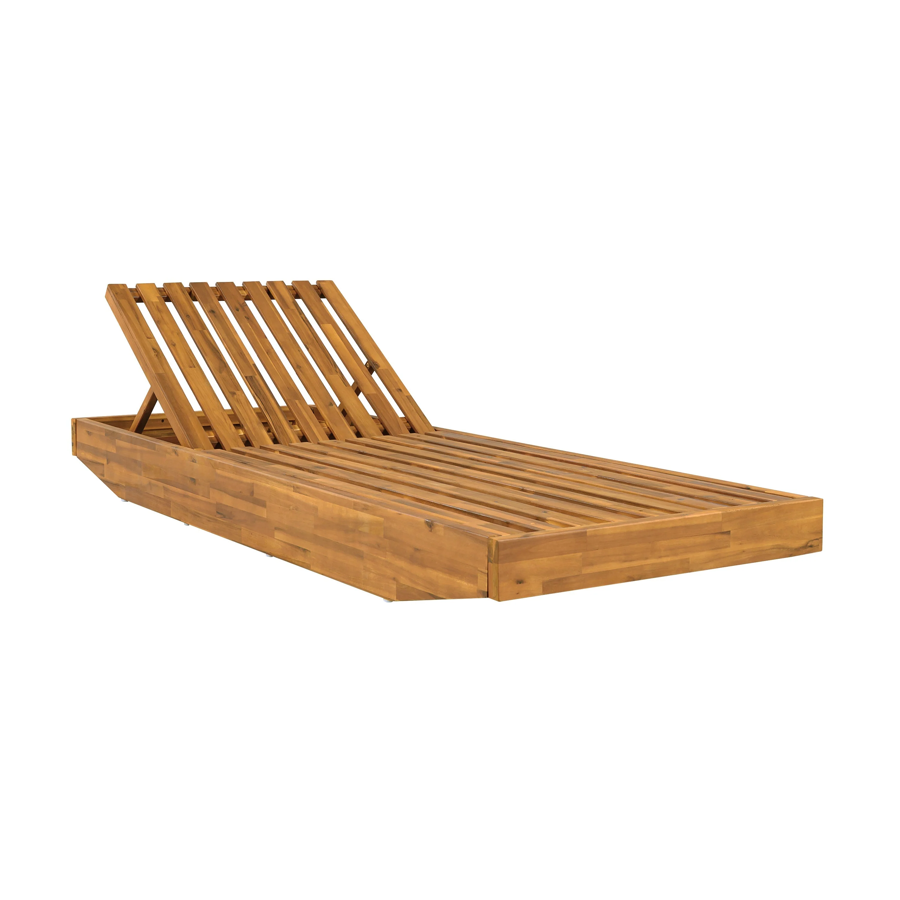 Acacia Wood Chaise Lounge with Cushion - Image 19