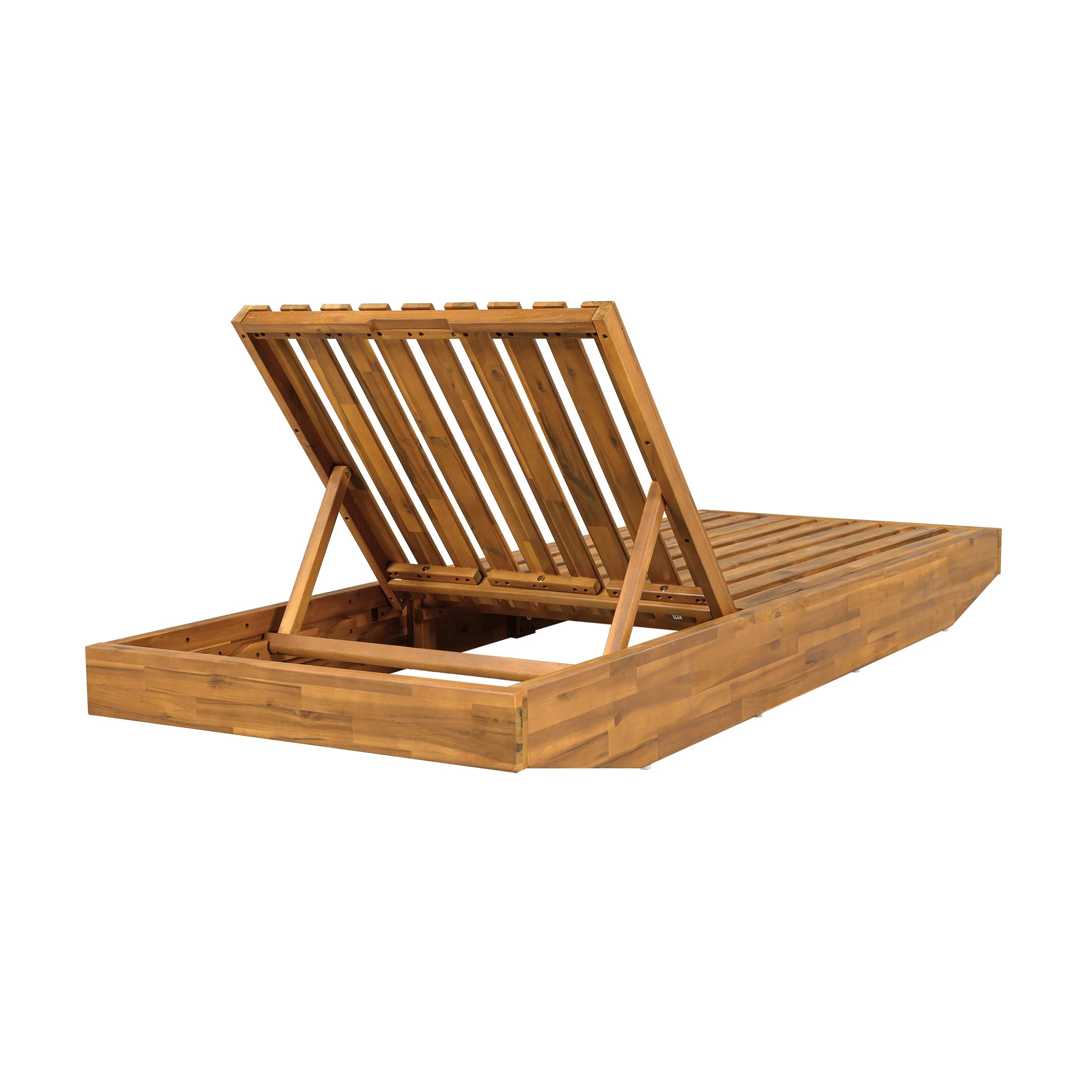 Acacia Wood Chaise Lounge with Cushion - Image 22