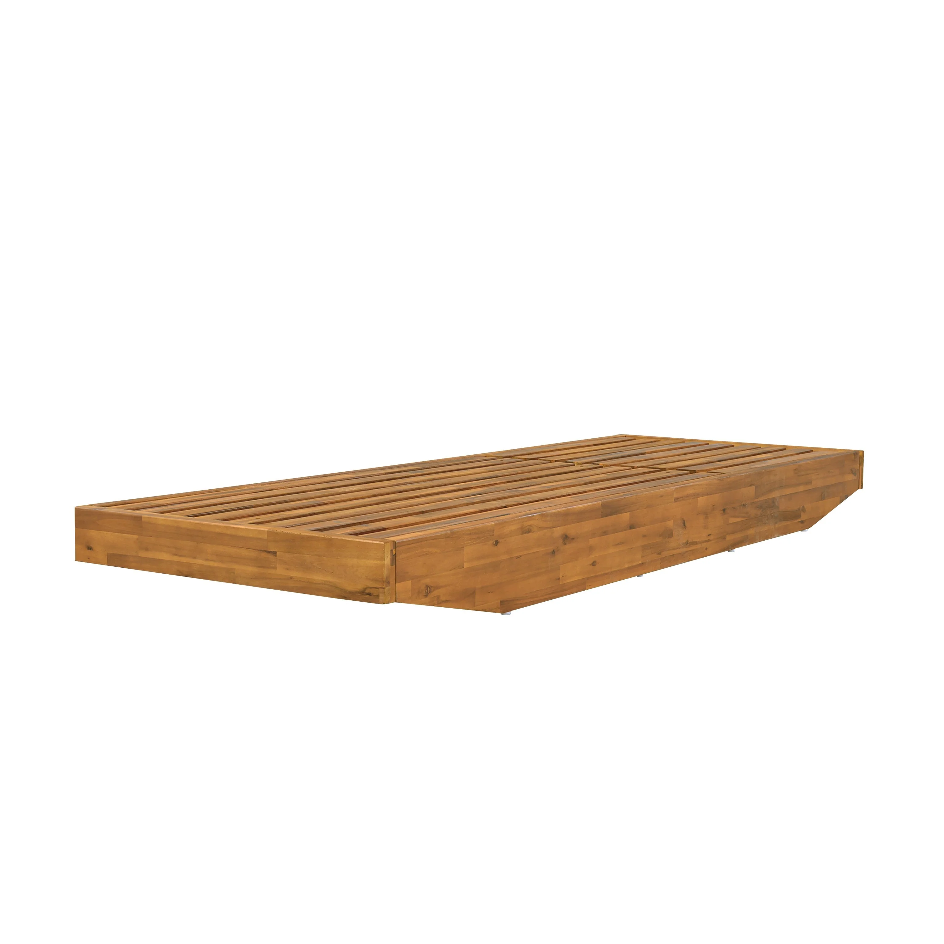 Acacia Wood Chaise Lounge with Cushion - Teak Finish - Image 21