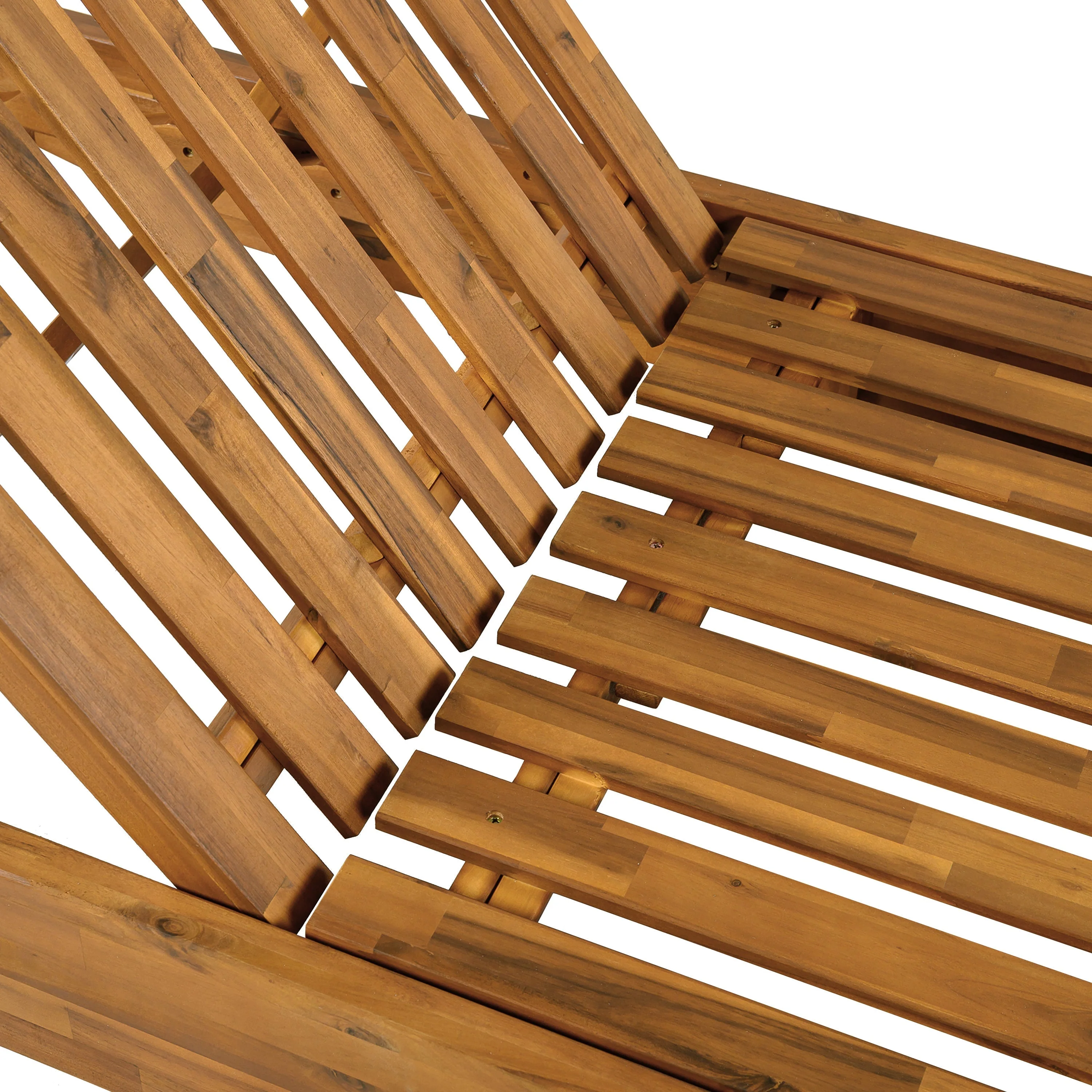 Acacia Wood Chaise Lounge with Cushion - Teak Finish - Image 24