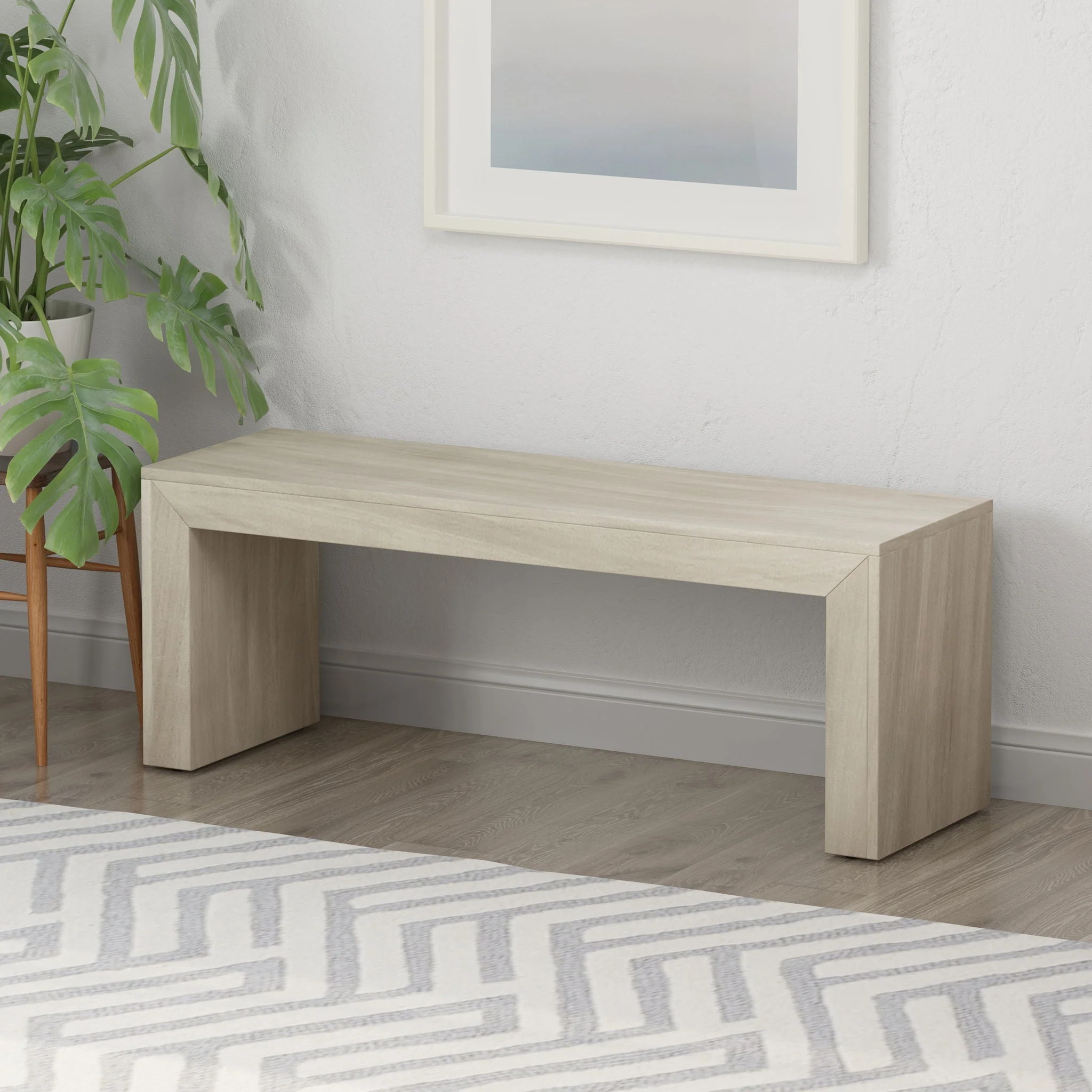 Acacia Wood Dining Bench, Farmhouse Style - Image 16