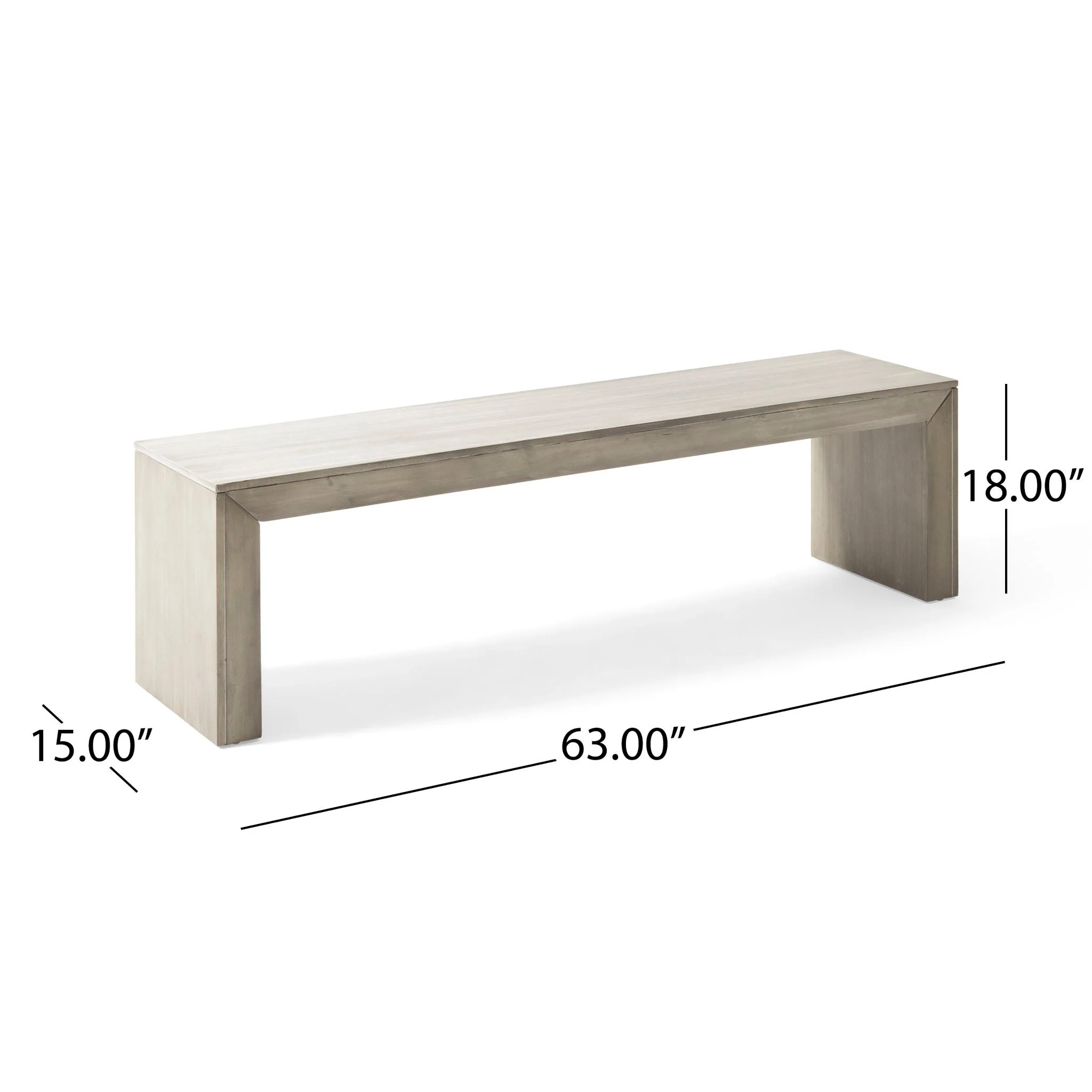 Acacia Wood Dining Bench, Farmhouse Style - Image 17