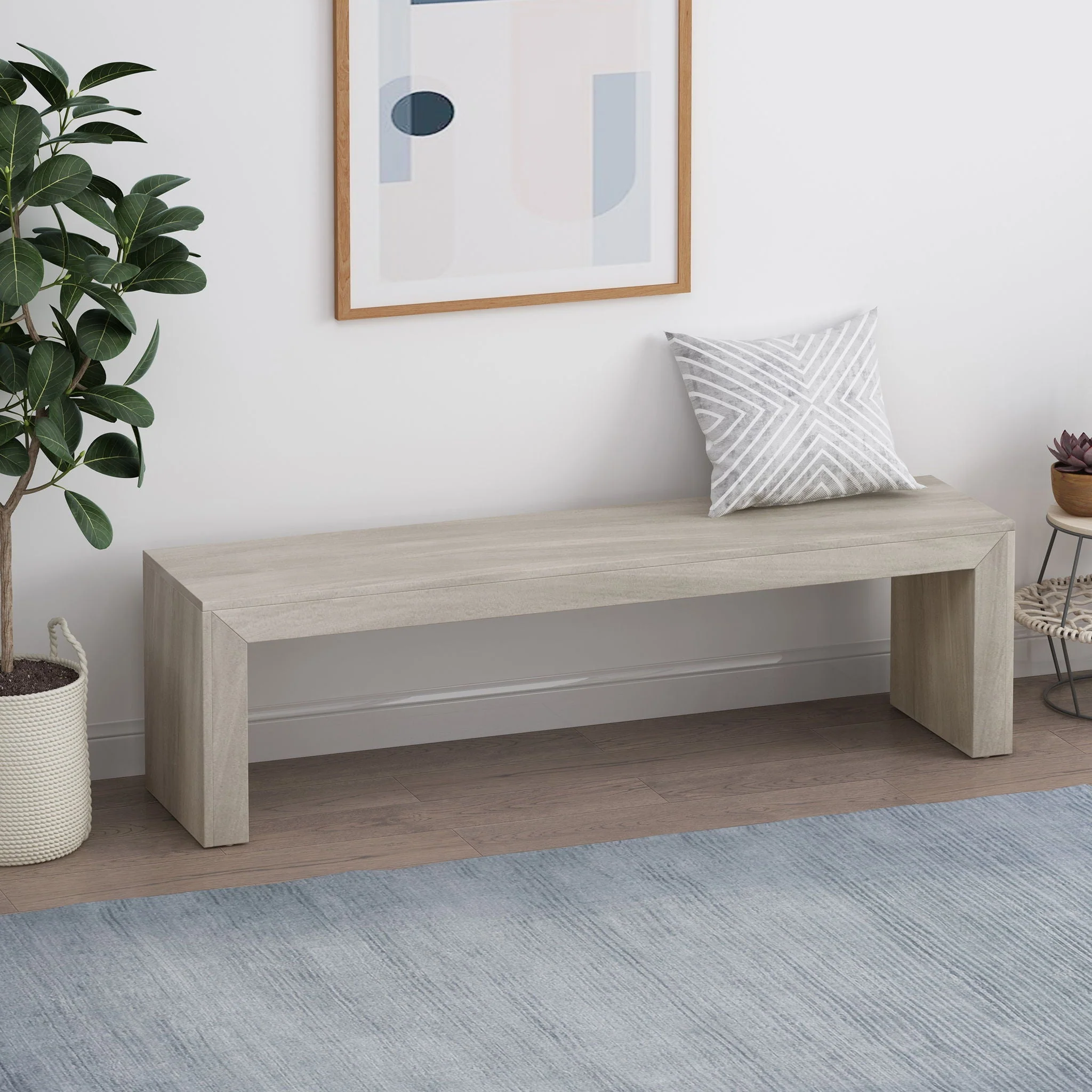 Acacia Wood Dining Bench, Farmhouse Style - Image 18