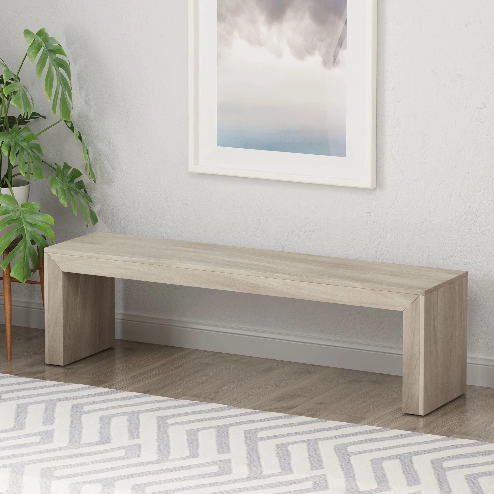 Acacia Wood Dining Bench, Farmhouse Style - Image 19