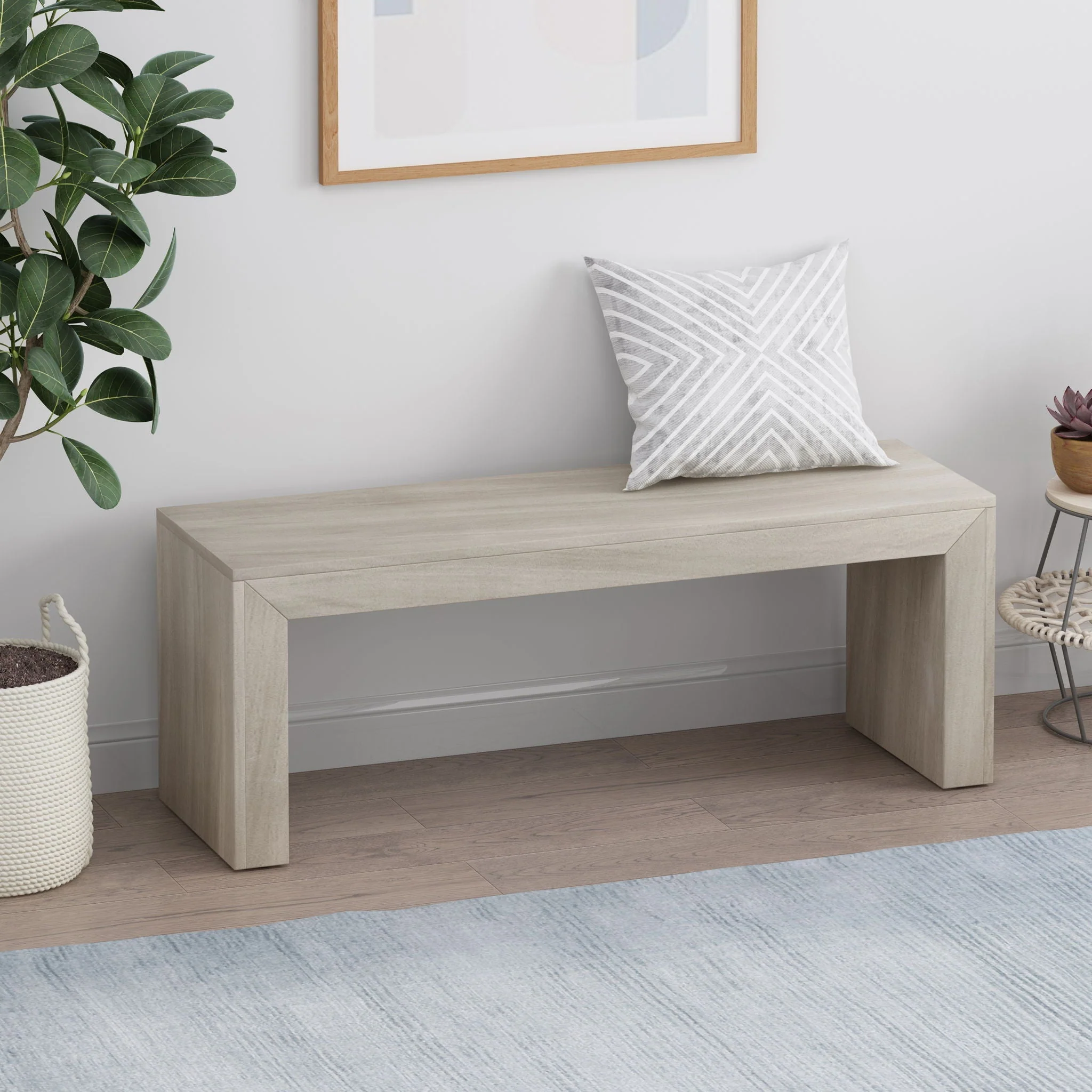 Acacia Wood Dining Bench, Farmhouse Style - Image 5