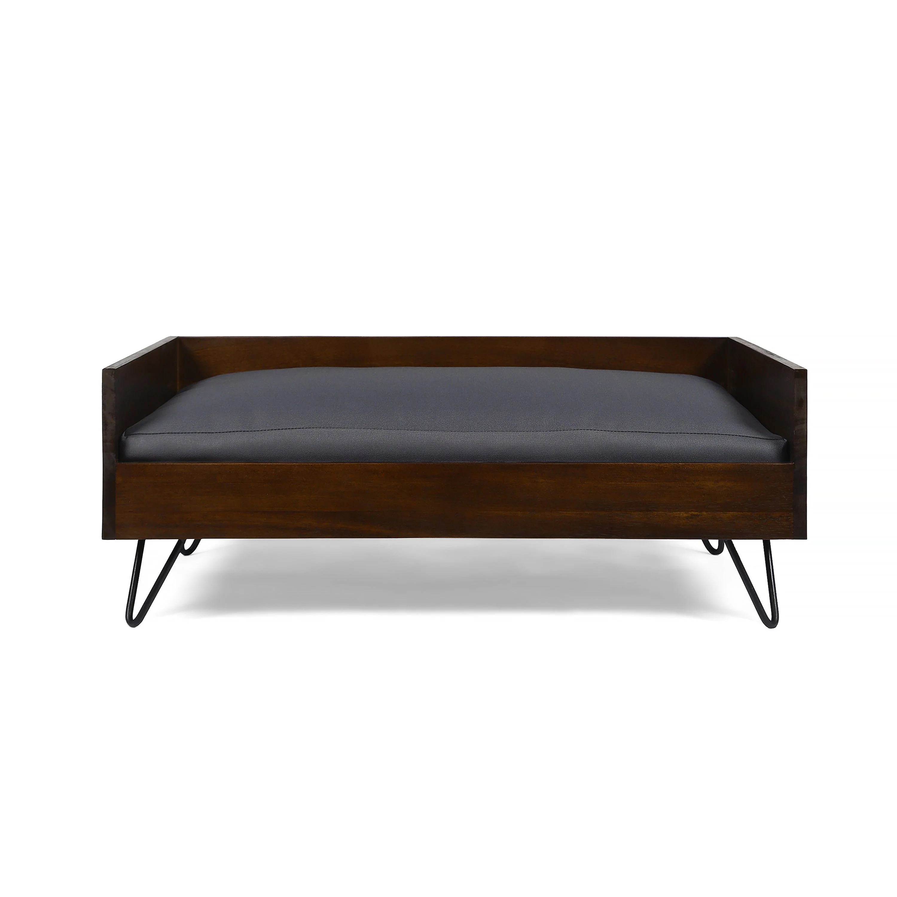 Acacia Wood Dog Bed with Sleek Hairpin Legs - Image 4