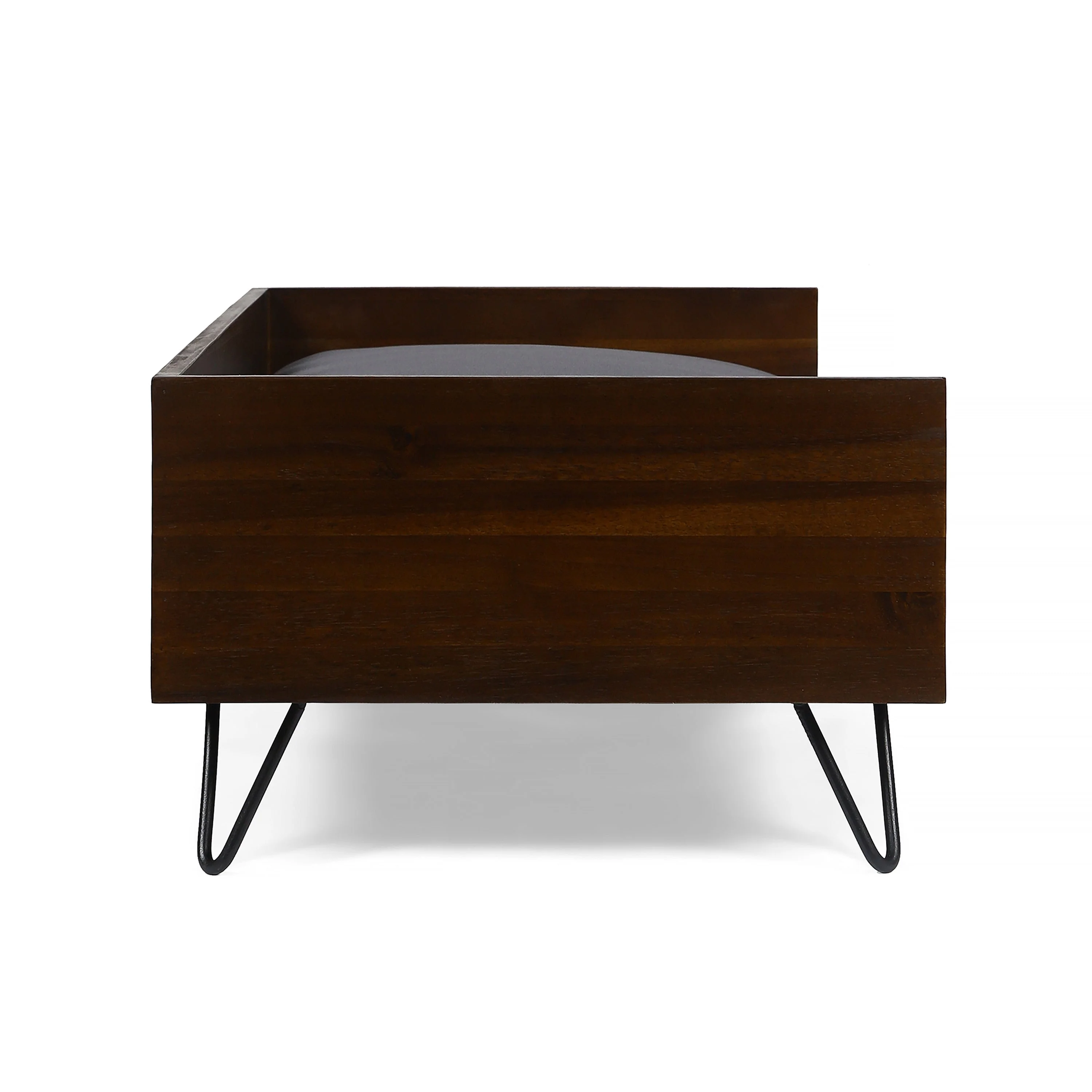 Acacia Wood Dog Bed with Sleek Hairpin Legs - Image 5