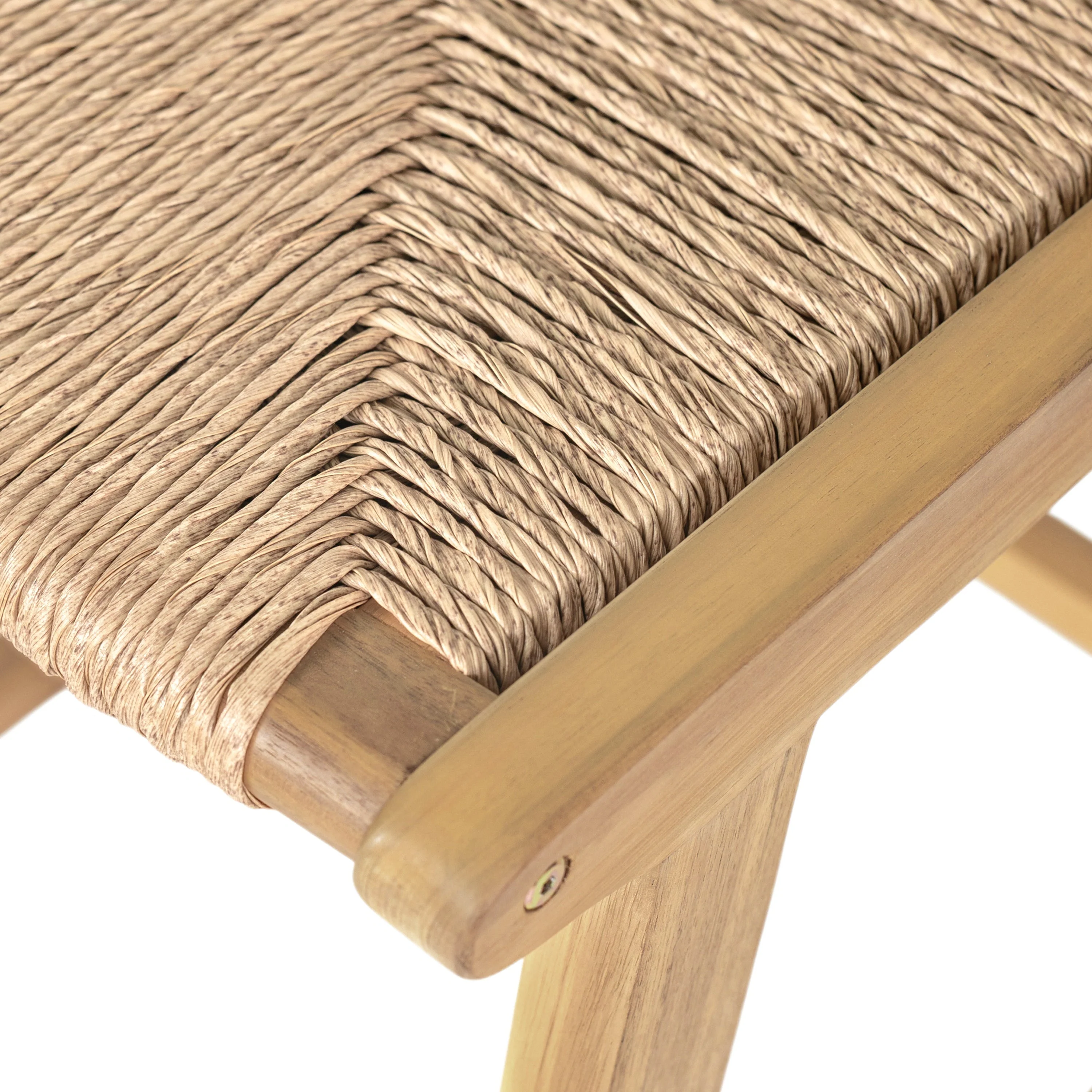 Acacia Wood Outdoor Armless Barstool - Light Teak - Image 6