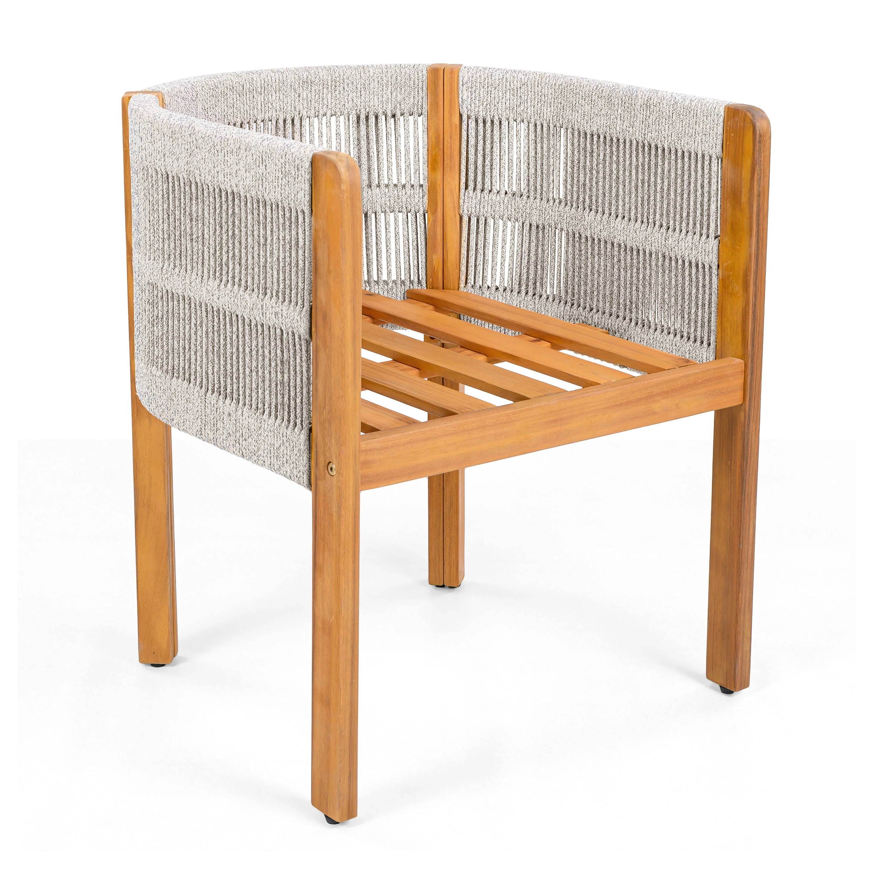 Acacia Wood Outdoor Dining Chairs 2-Pack with Beige Cushions - Image 13