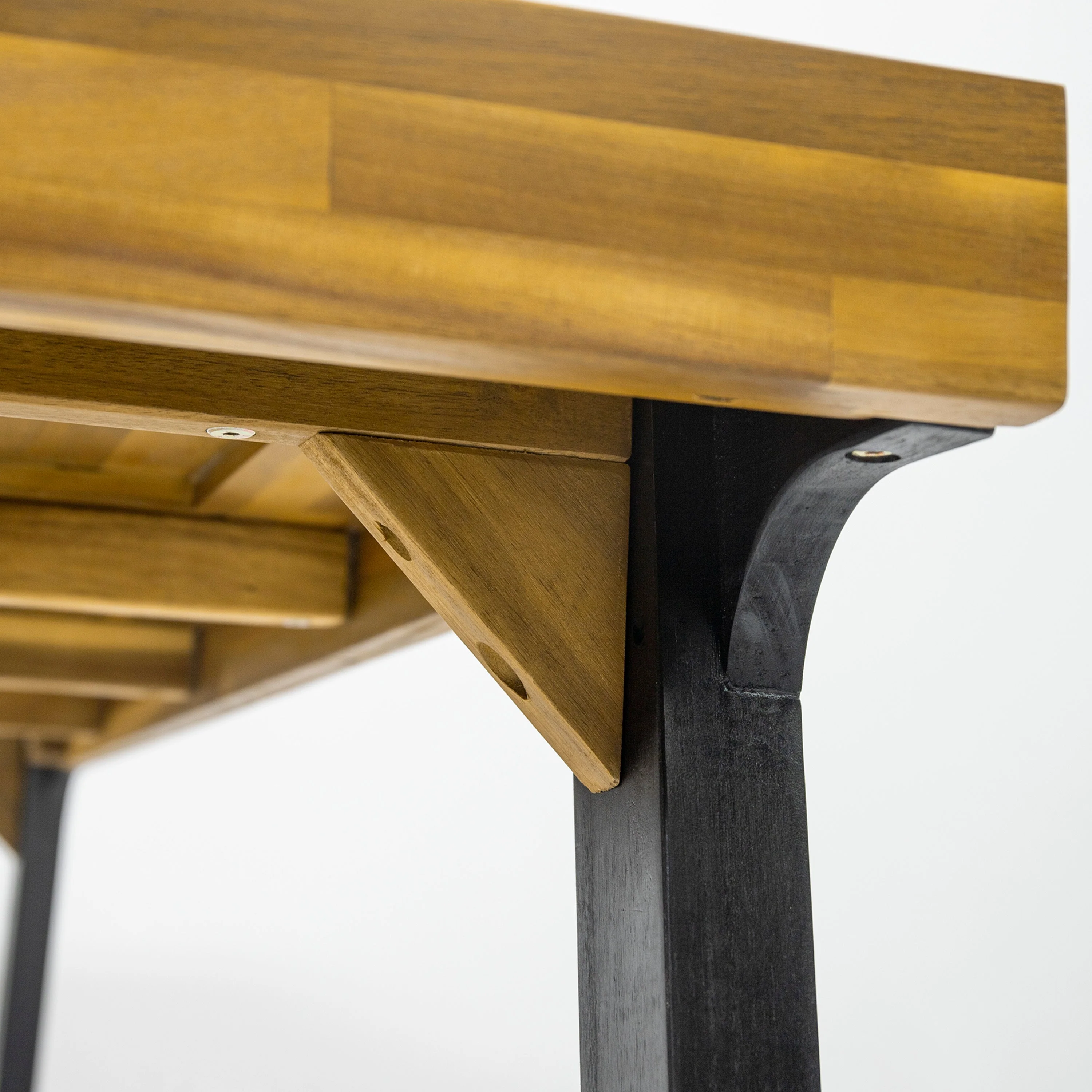 Acacia Wood Patio Dining Table, 69'L Rectangle Outdoor Table - Image 12