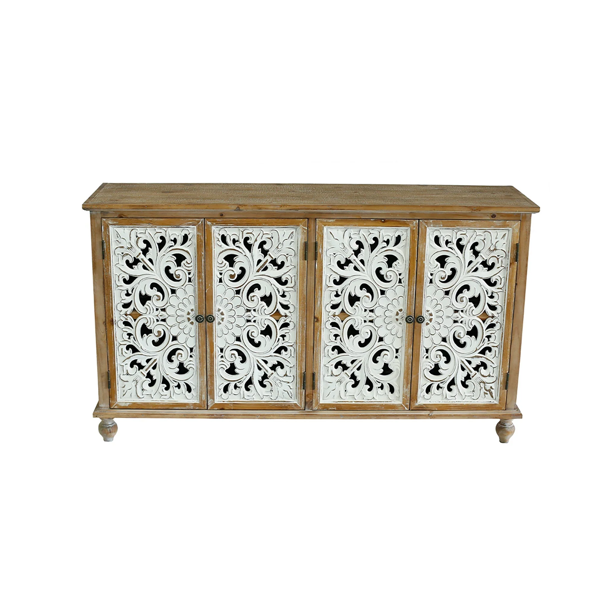 Accent Cabinet With 4 Doors Farmhouse Sideboard Buffet Cabinet - Image 6