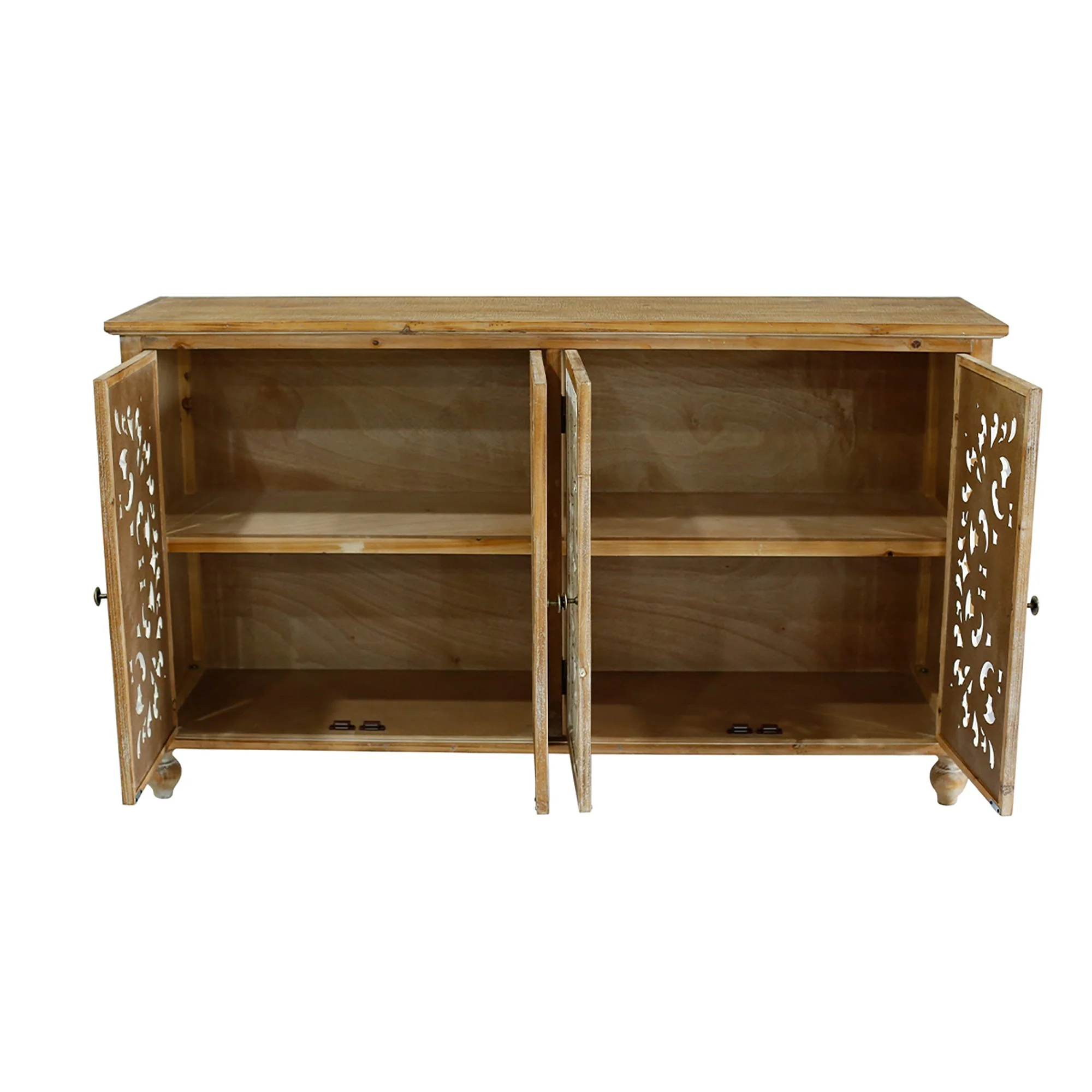 Accent Cabinet With 4 Doors Farmhouse Sideboard Buffet Cabinet - Image 8