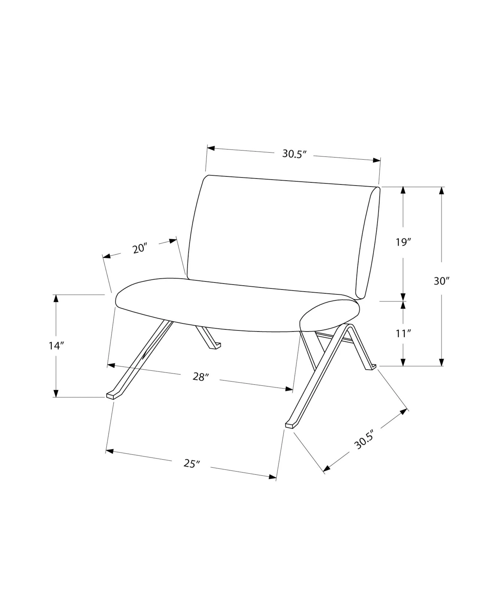 Accent Chair, Armless, Fabric, Living Room, Bedroom, Contemporary, Modern - Image 4