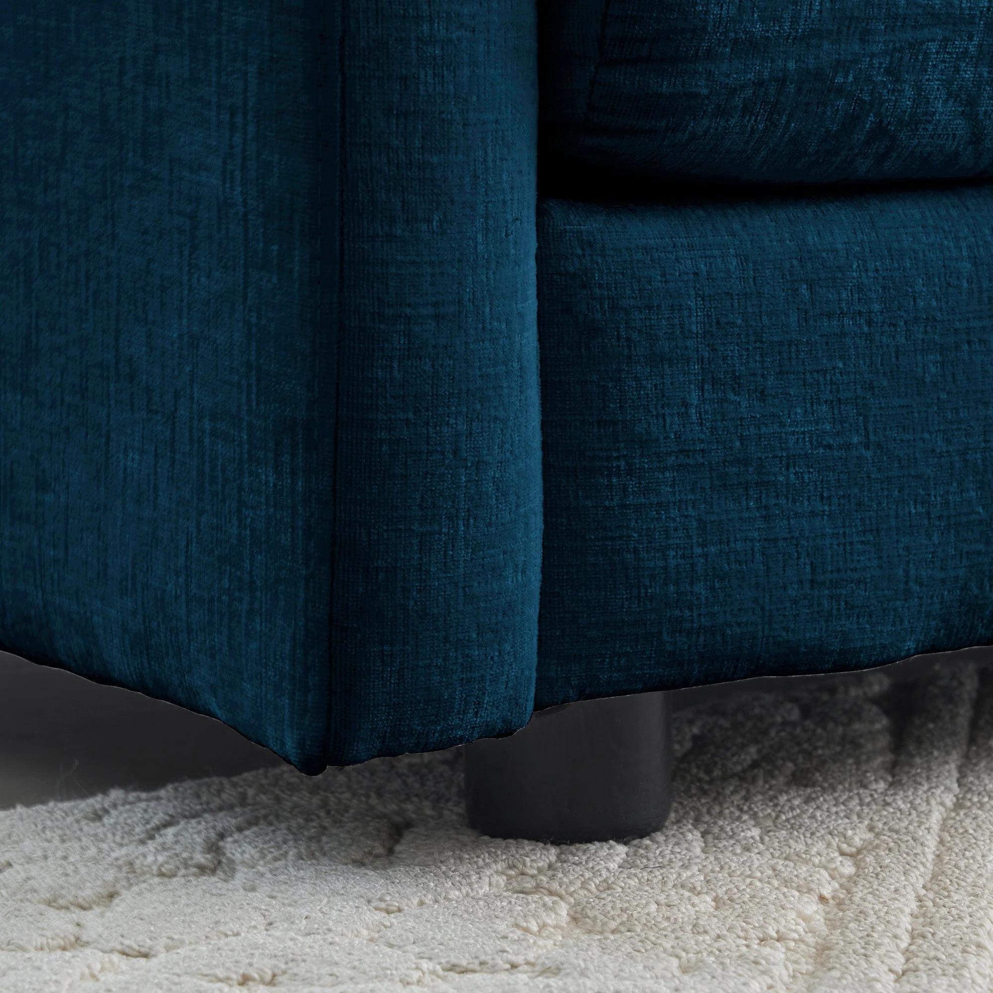 Accent Chair Set of 2, Blue Chenille Upholstered Armchairs - Image 7