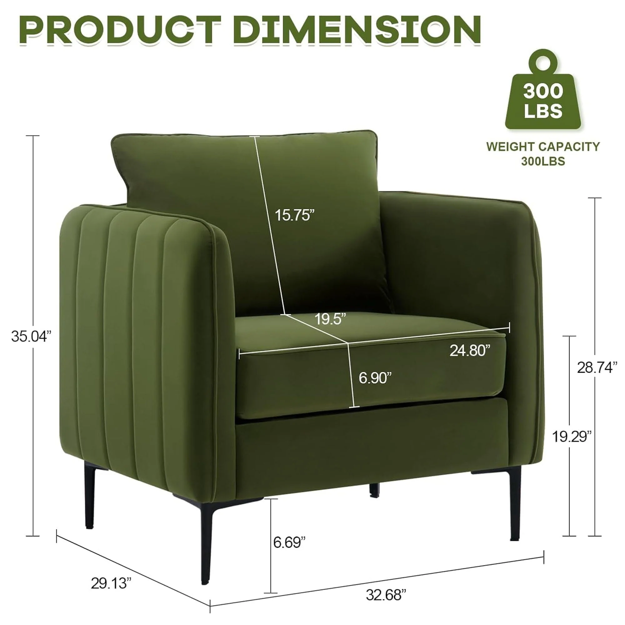 Accent Chair With Pillow For Living Room - Image 3