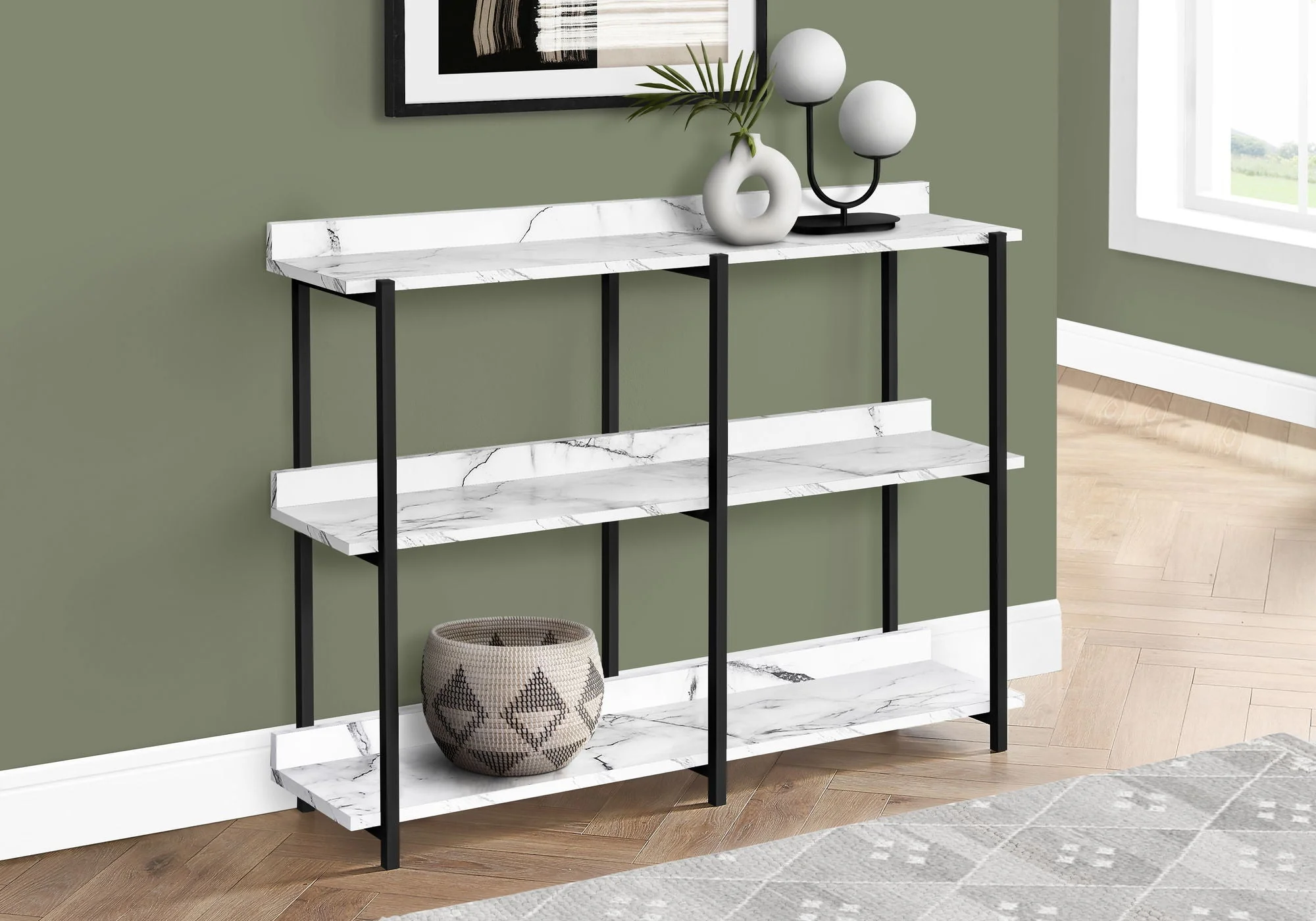 Accent Console Table For Entryway, 3 Tier Design - Image 4