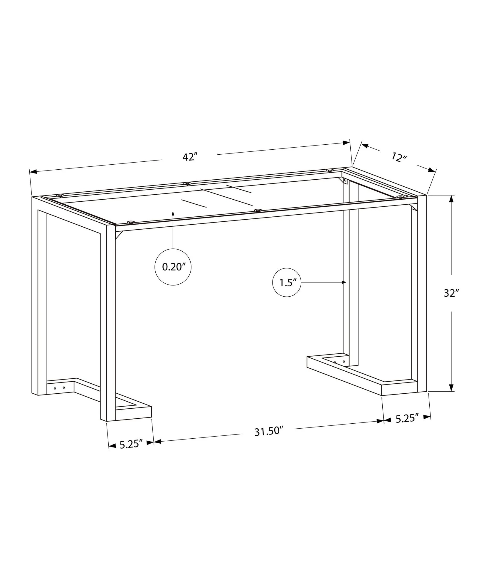 Accent Console Table For Entryway Contemporary - Black - Image 4