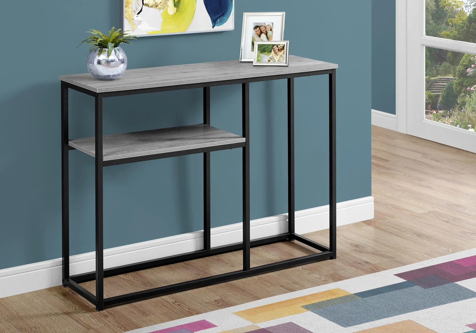 Accent Console Table For Entryway, Contemporary & Convenient Design - Gray - Image 2