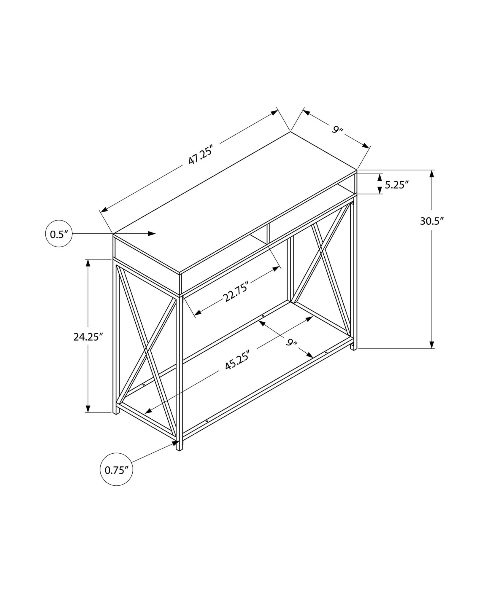 Accent Console Table For Entryway, Contemporary Design - Image 6
