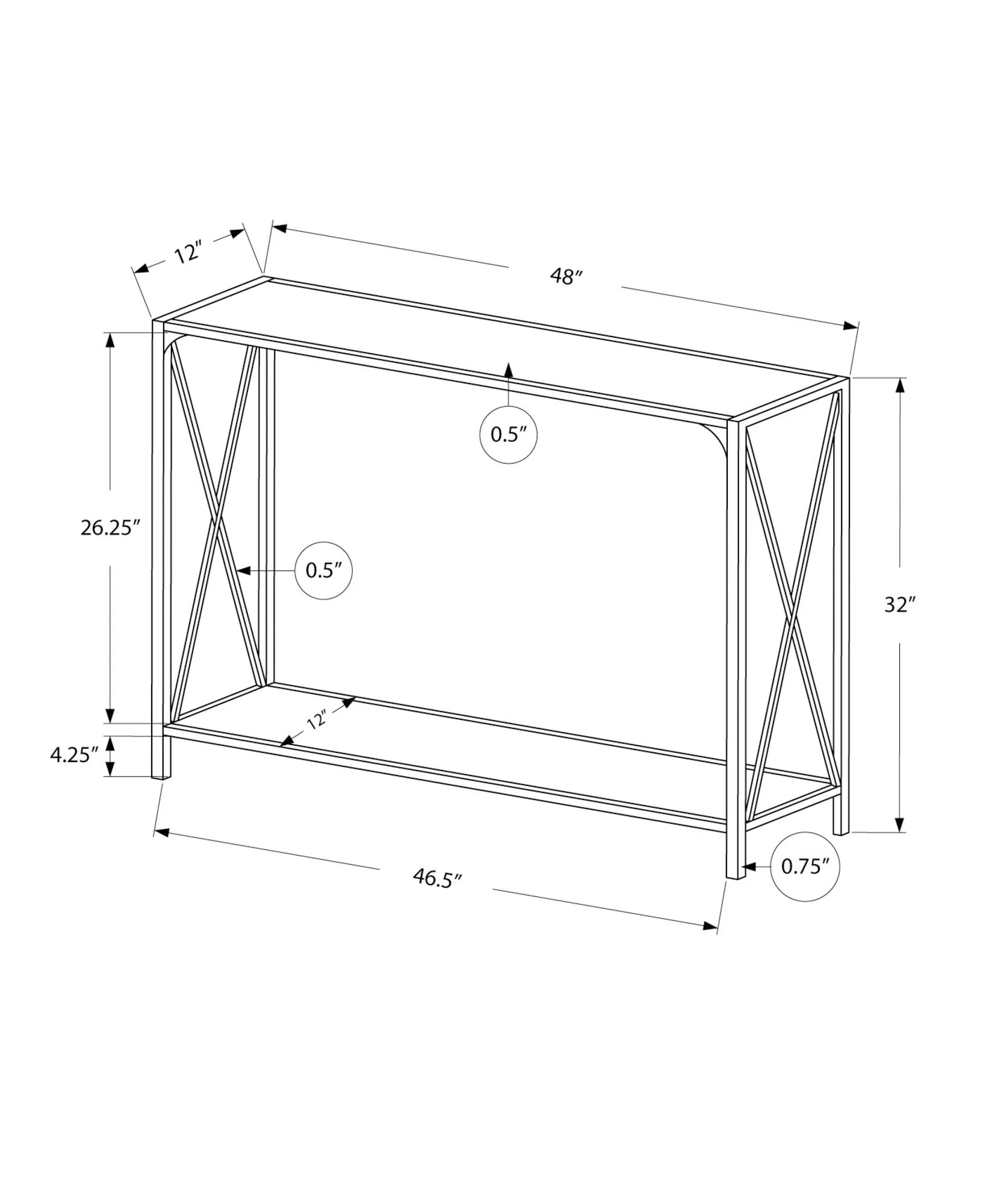 Accent Console Table For Entryway, Contemporary & Modern - Image 4