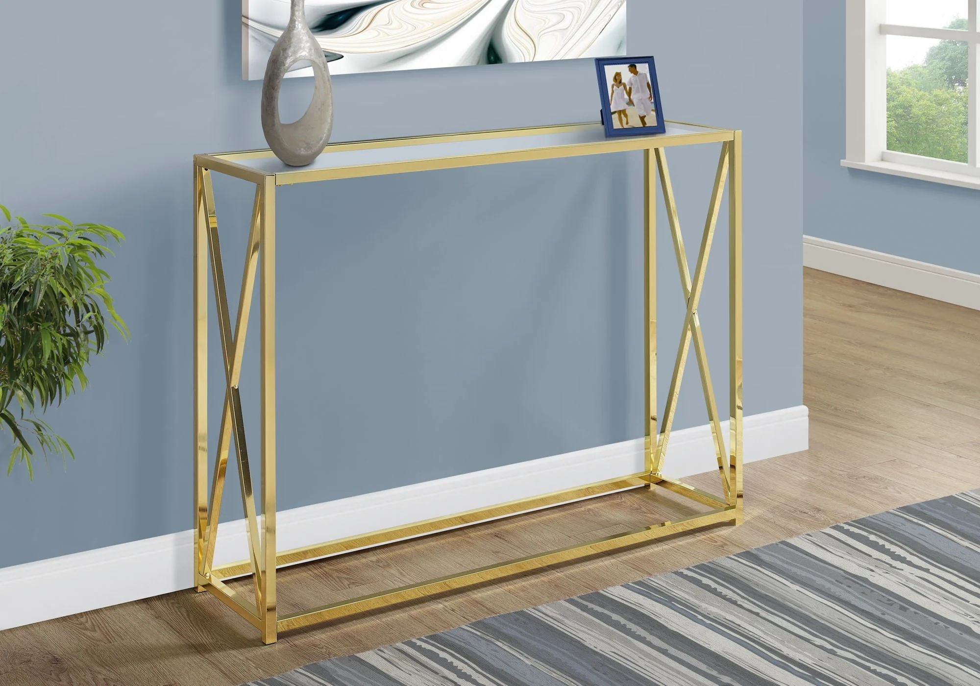 Accent Console Table For Entryway, Contemporary & Modern - Gold - Image 2