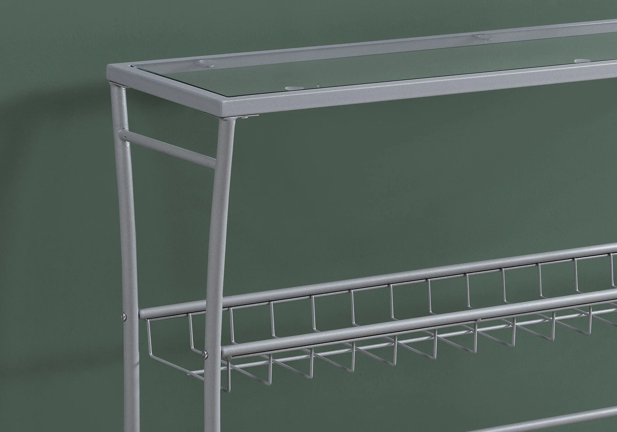 Accent Console Table For Entryway, Contemporary & Modern - Silver - Image 2