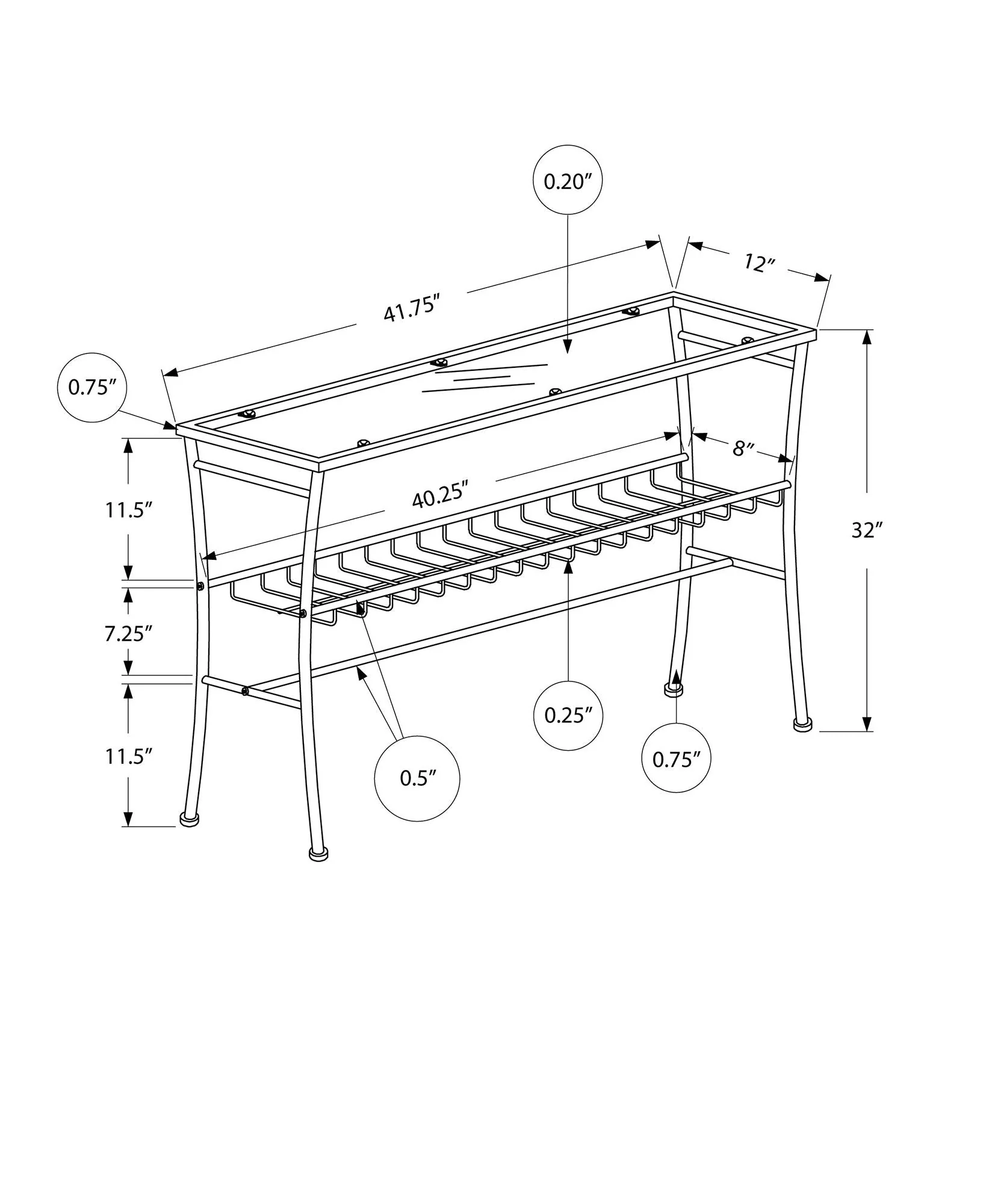 Accent Console Table For Entryway, Contemporary & Modern - Silver - Image 3