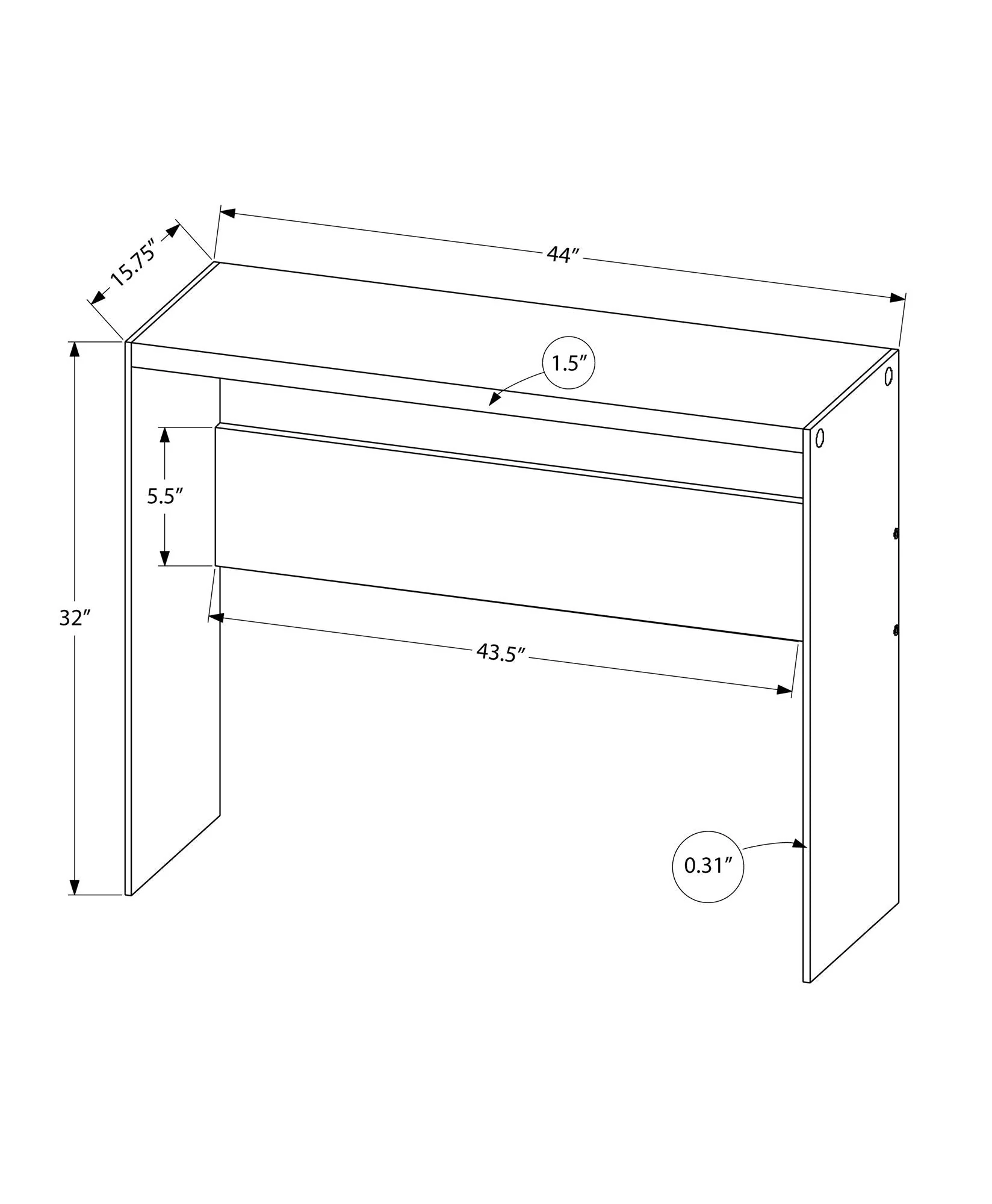 Accent Console Table For Entryway, Glossy Spacious Surface - Image 3