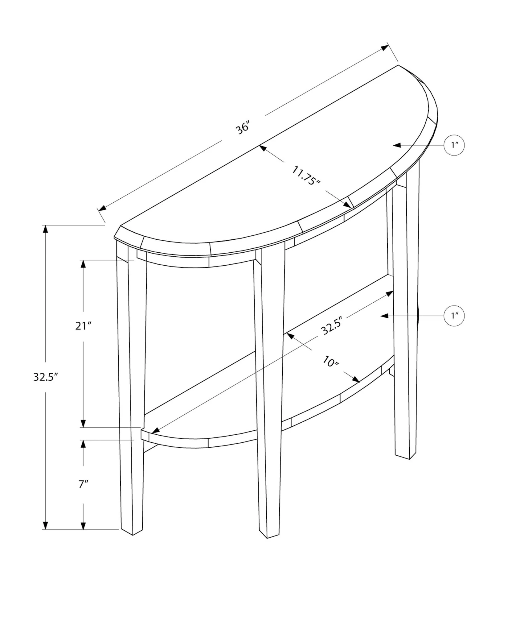 Accent Console Table For Entryway, Space-Saving Profile - Image 3