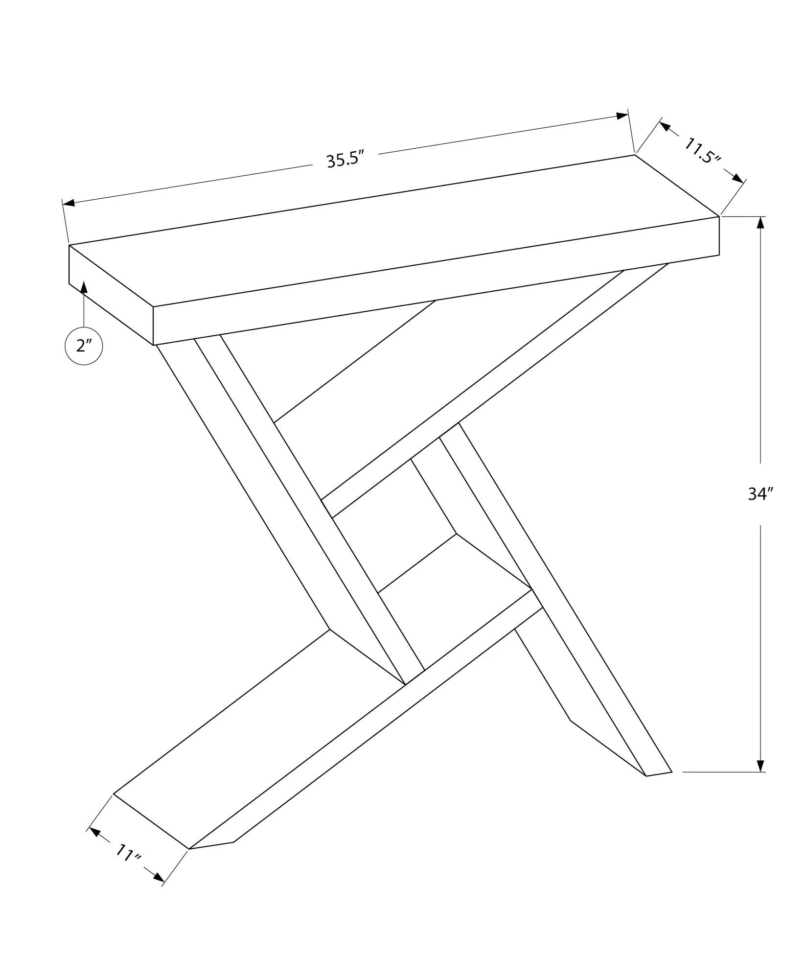 Accent Console Table For Entryway, Spacious Table Top, Contemporary & Modern - Image 8